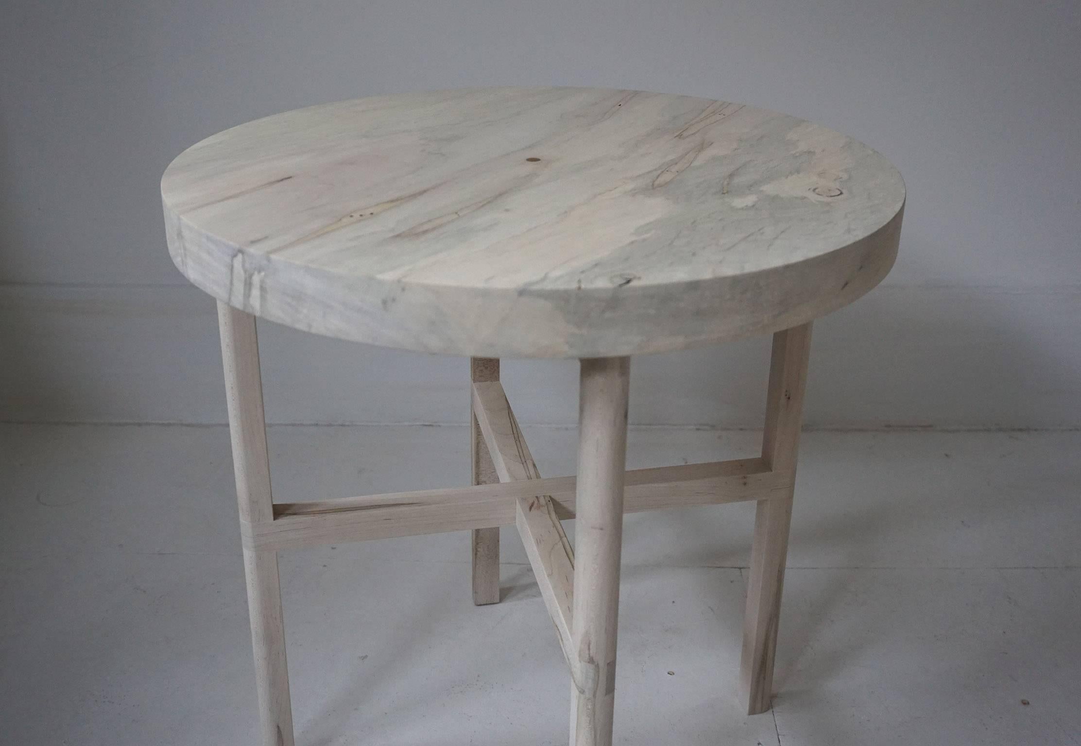 Organic Modern Ox Side Table or Occasional Table in Bleached Ambrosia Maple For Sale