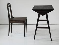 Reunion Dining Chair or Side Chair Shown in Oxidized White Oak