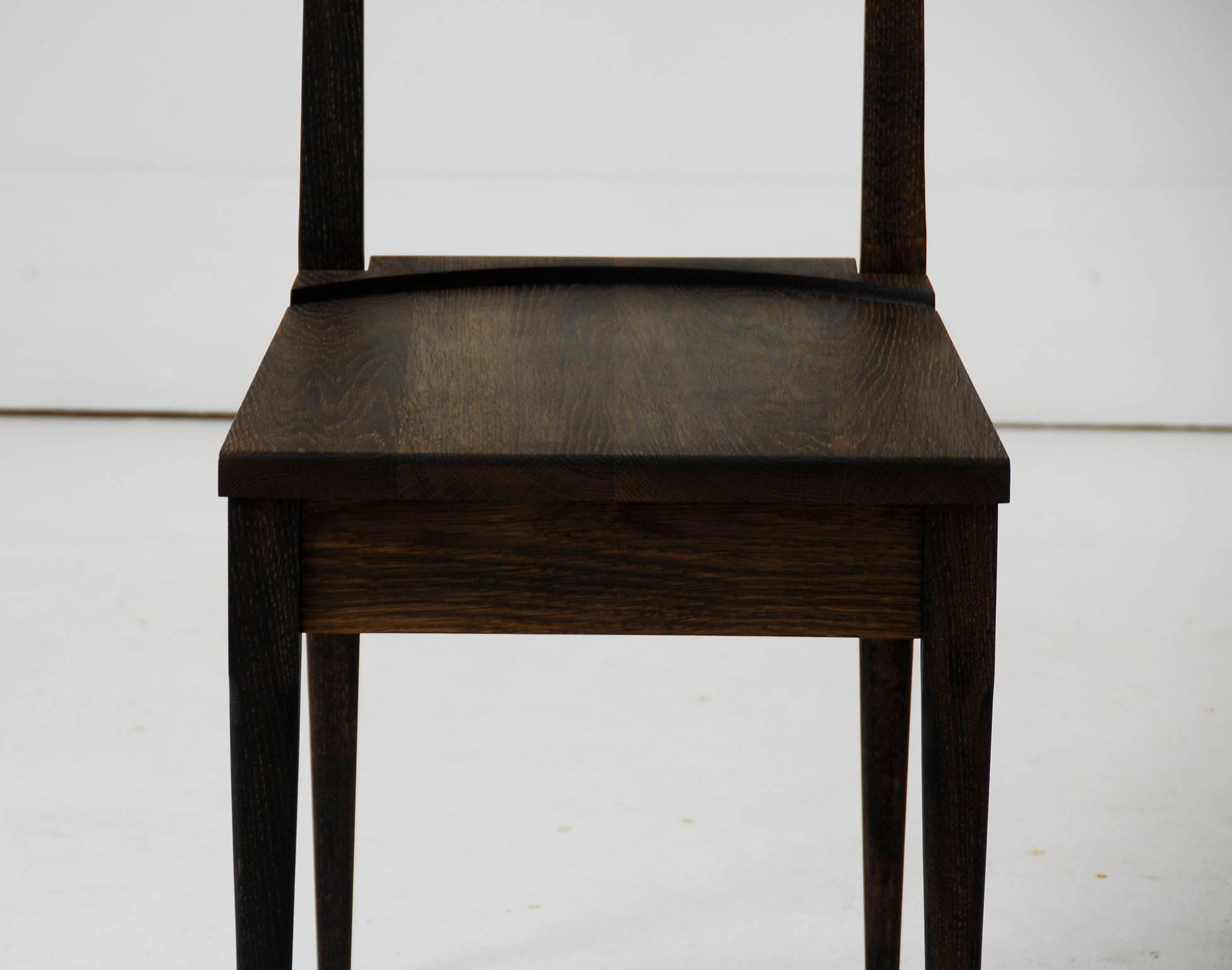 American Reunion Dining Chair or Side Chair Shown in Oxidized White Oak For Sale