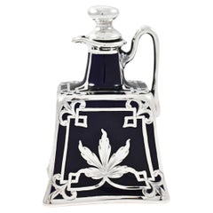 Sterling Silver Overlay Art Nouveau Decanter