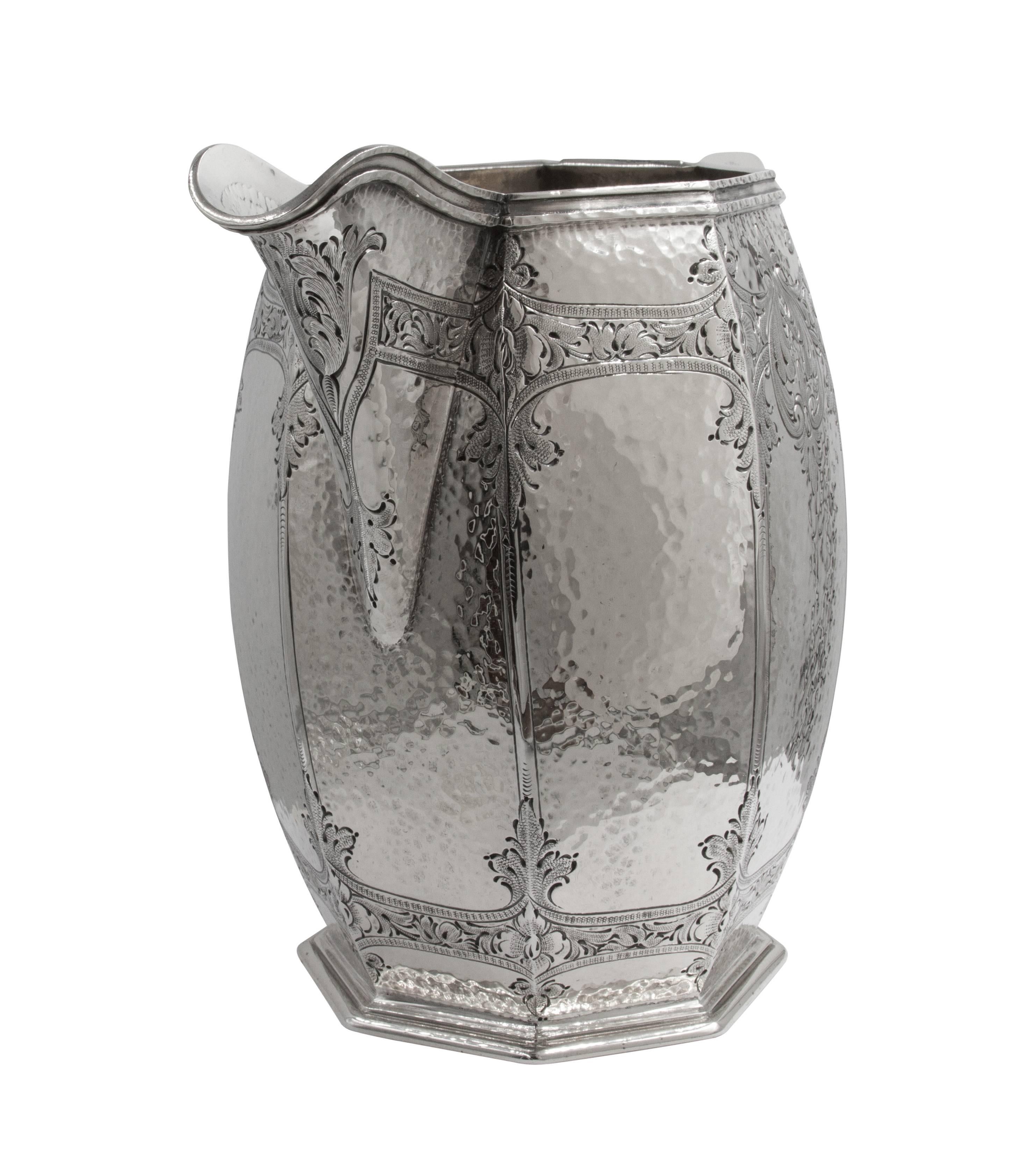 American Hammered Sterling Water Pitcher