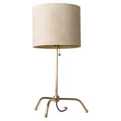 Modern Table Lamp Brushed Brass Fiberglass Shade