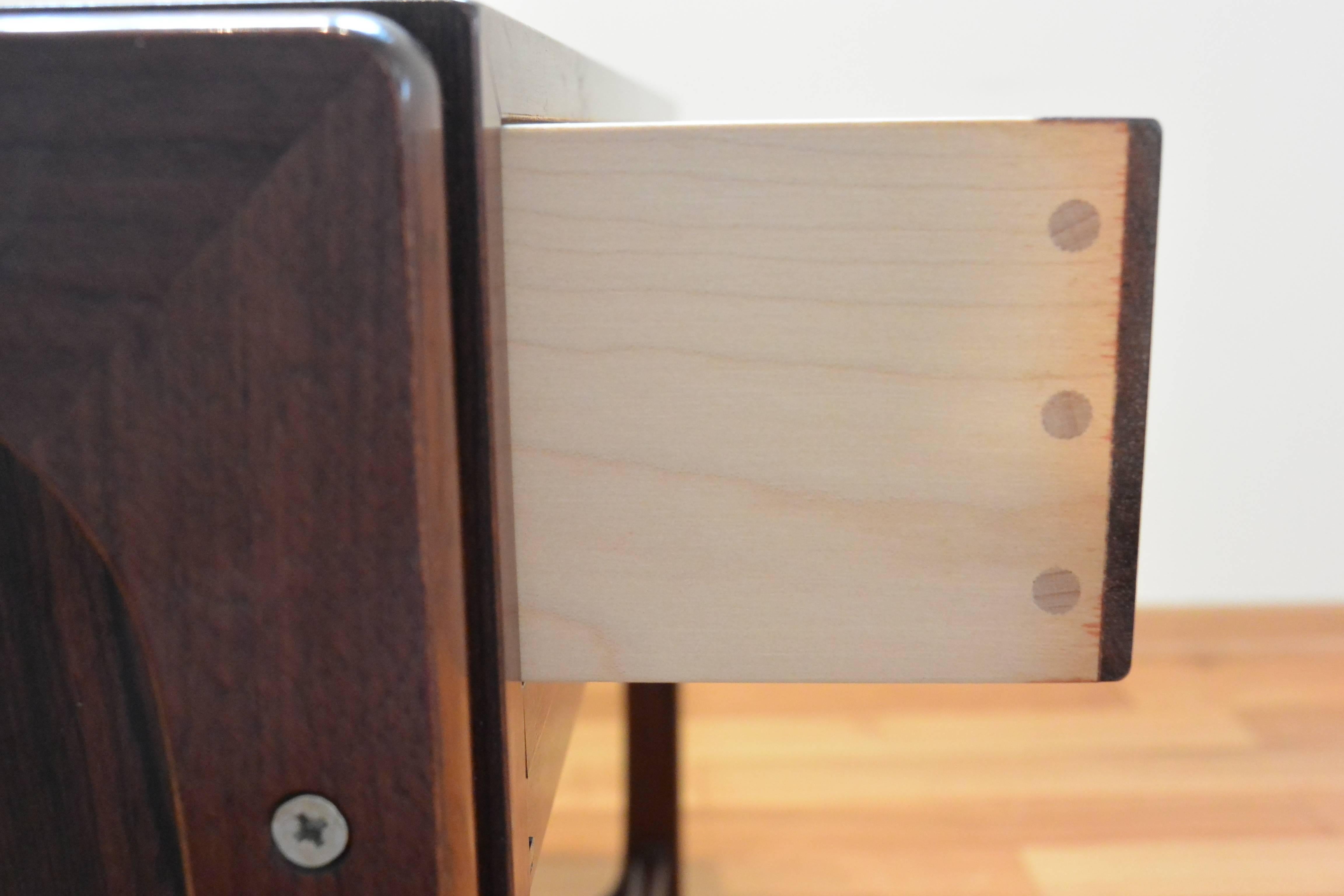 Scandinavian Modern Scandinavian Laminated Rosewood Sewing Desk Table