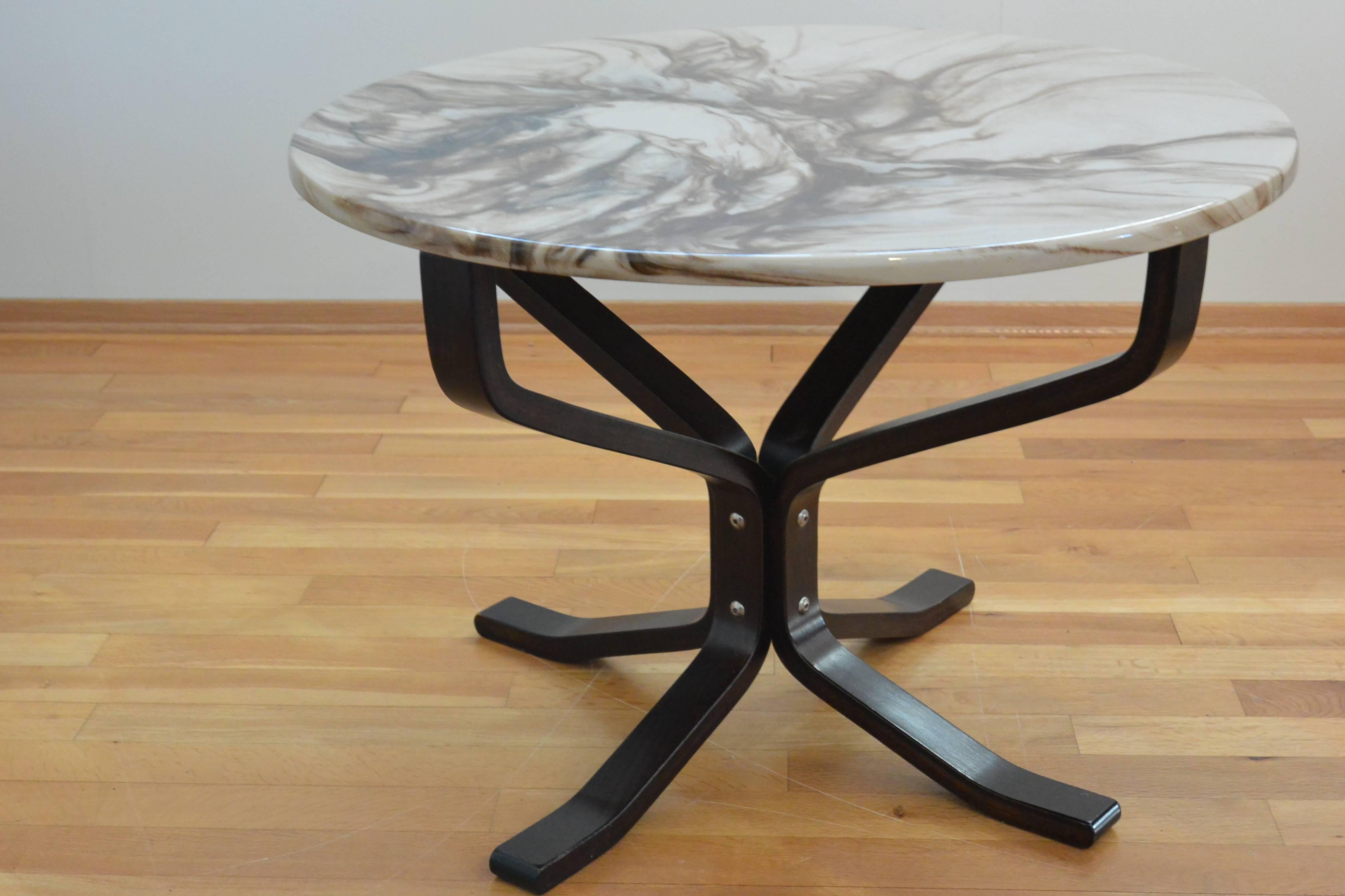 Scandinavian Modern Marble Composite Falcon Table Sigurd Ressell Vatne Mobler Norway For Sale