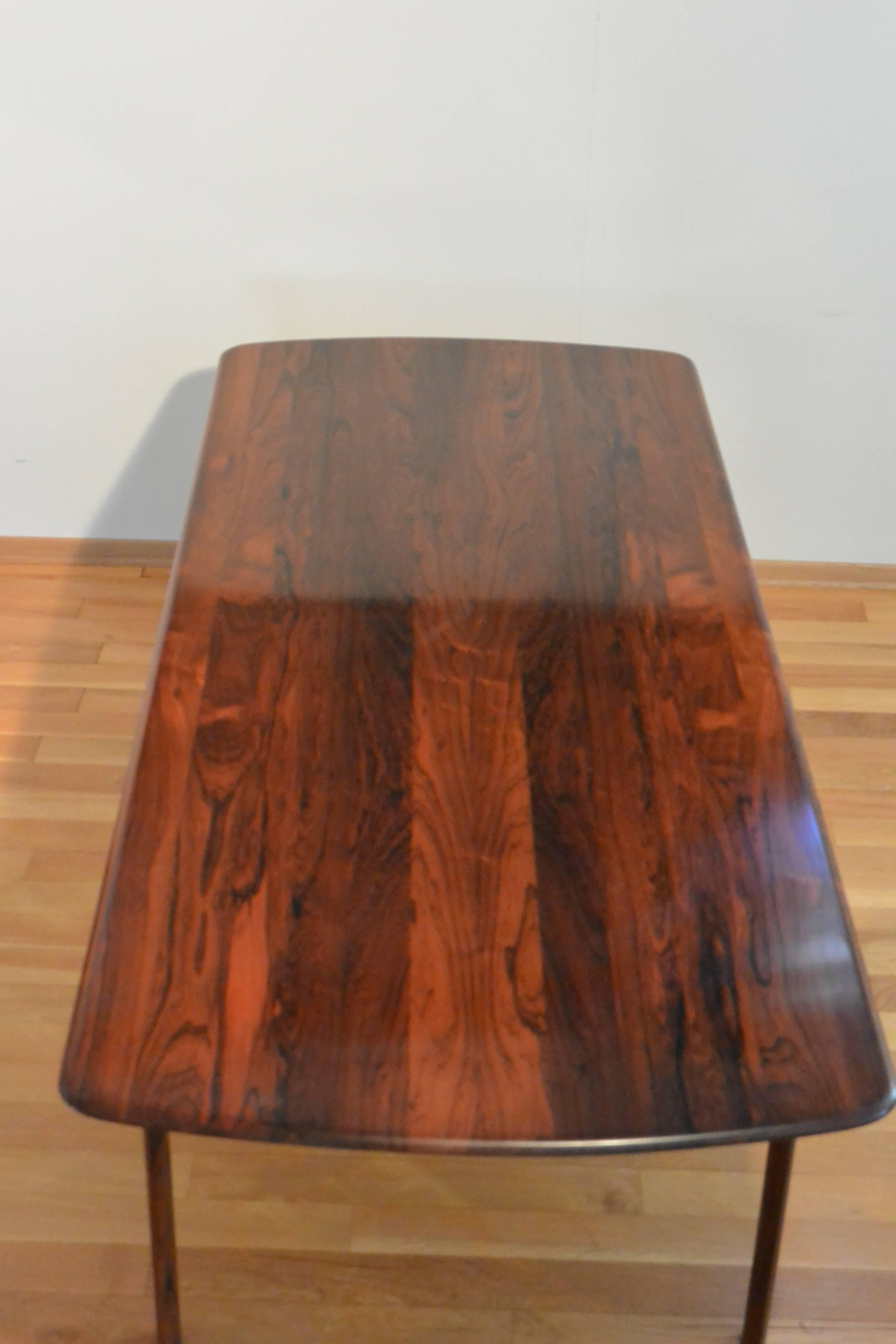 Norwegian Arne Halvorsen Solid Rosewood Coffee Table