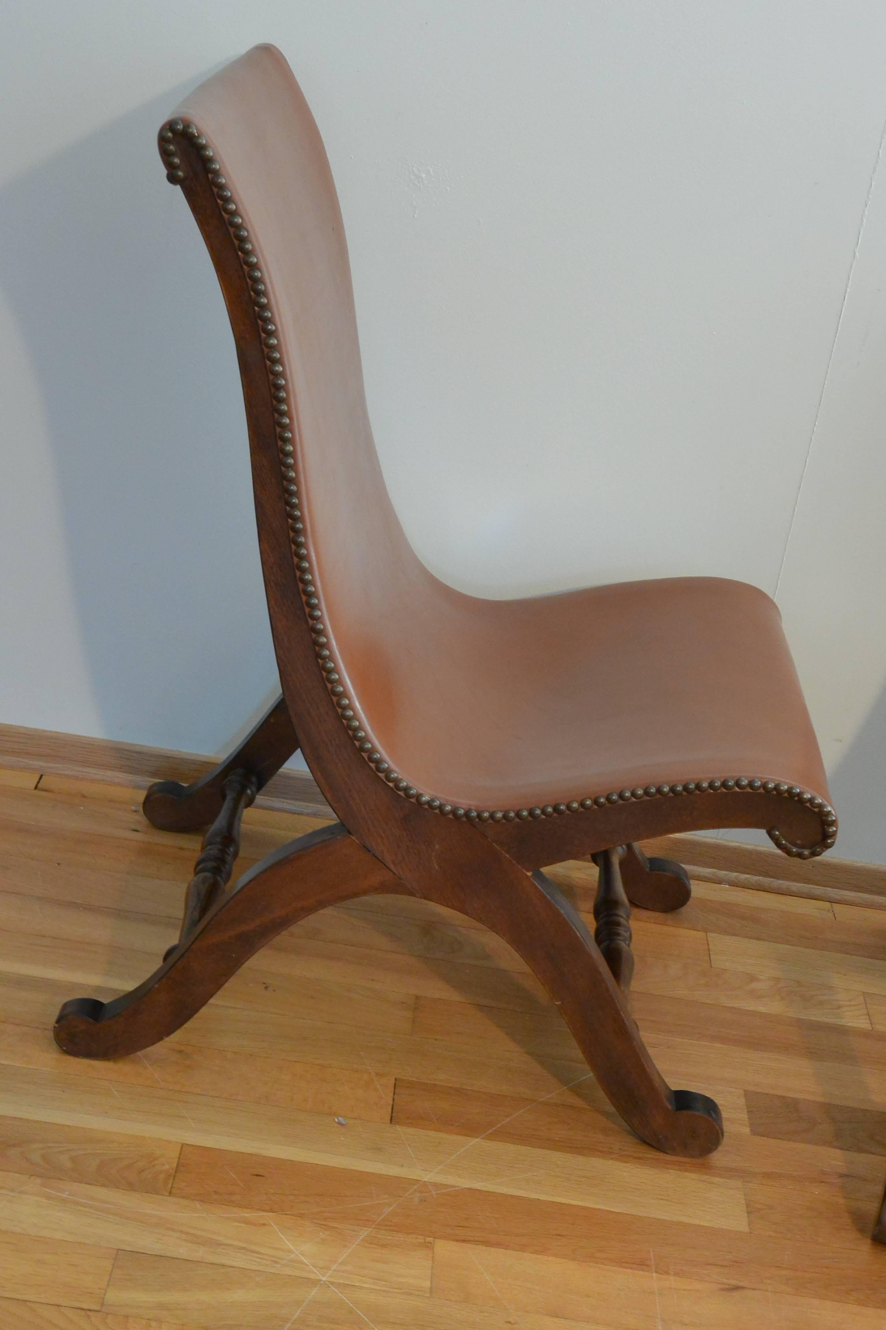 Mid-Century Modern Pierre Lottier for Valenti Slipper Chair pair For Sale