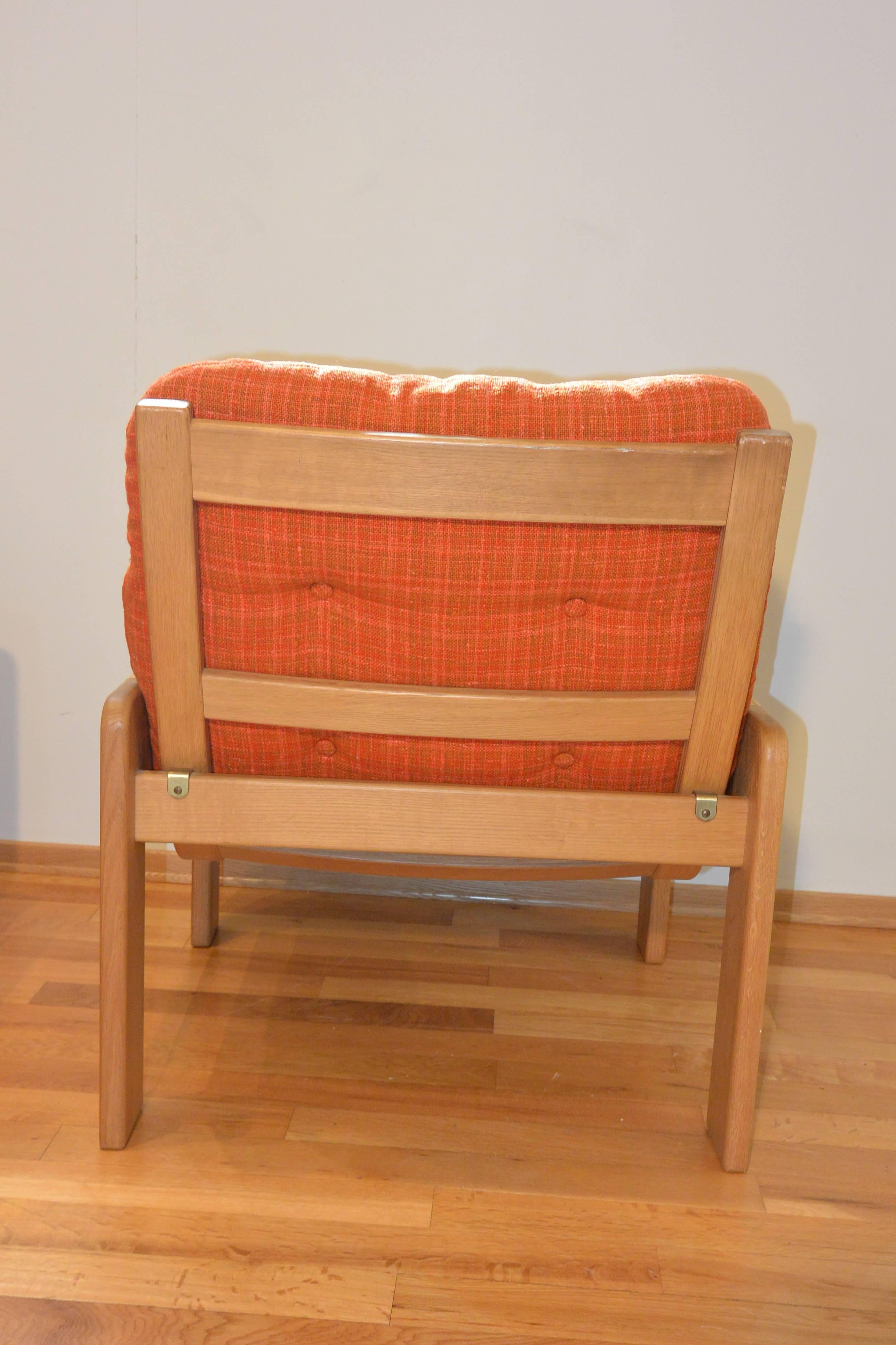 Woodwork Pair of Yngve Ekström Oak Table and Chair, Swedish For Sale