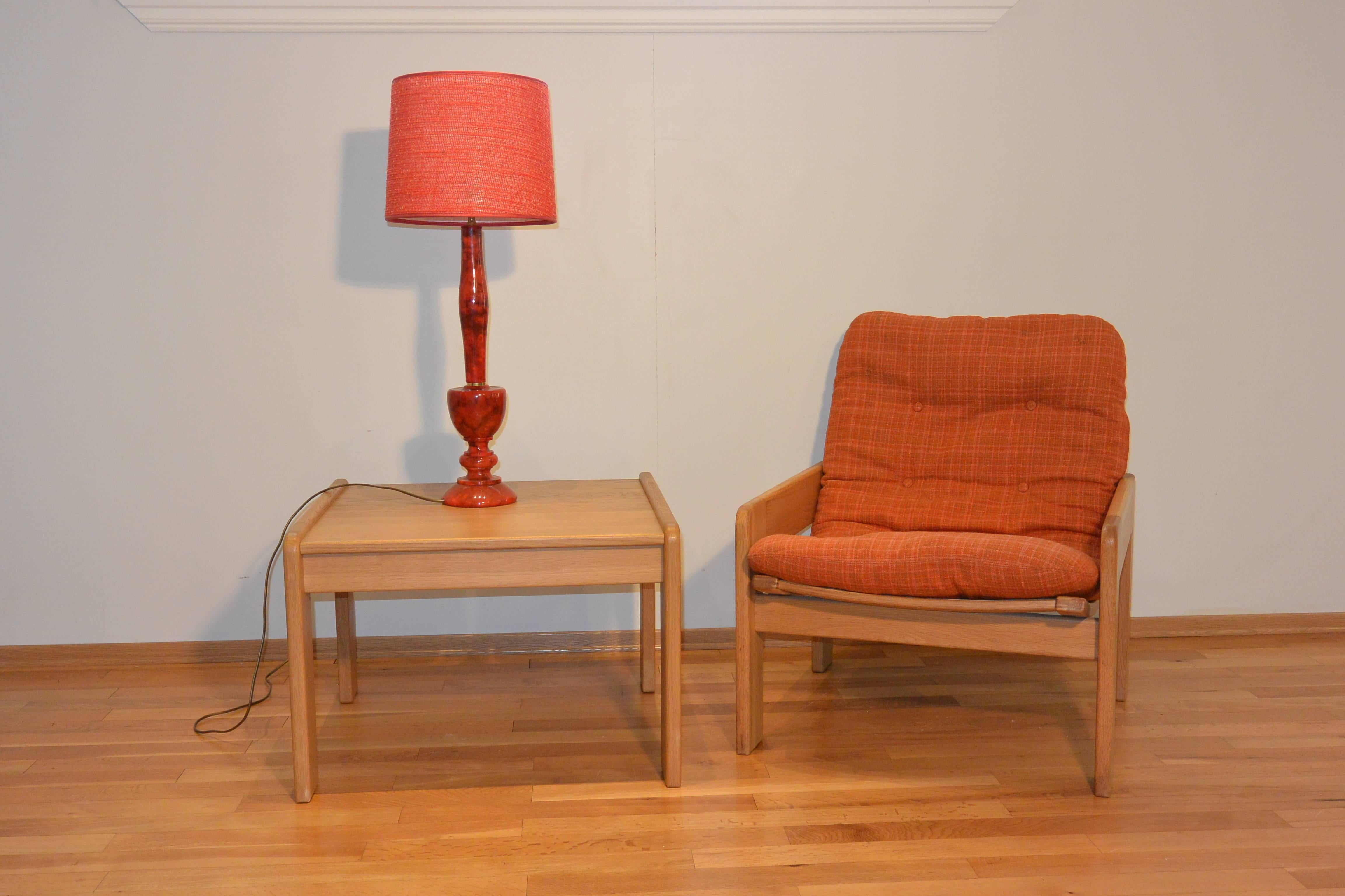 Pair of Yngve Ekström Oak Table and Chair, Swedish For Sale 2