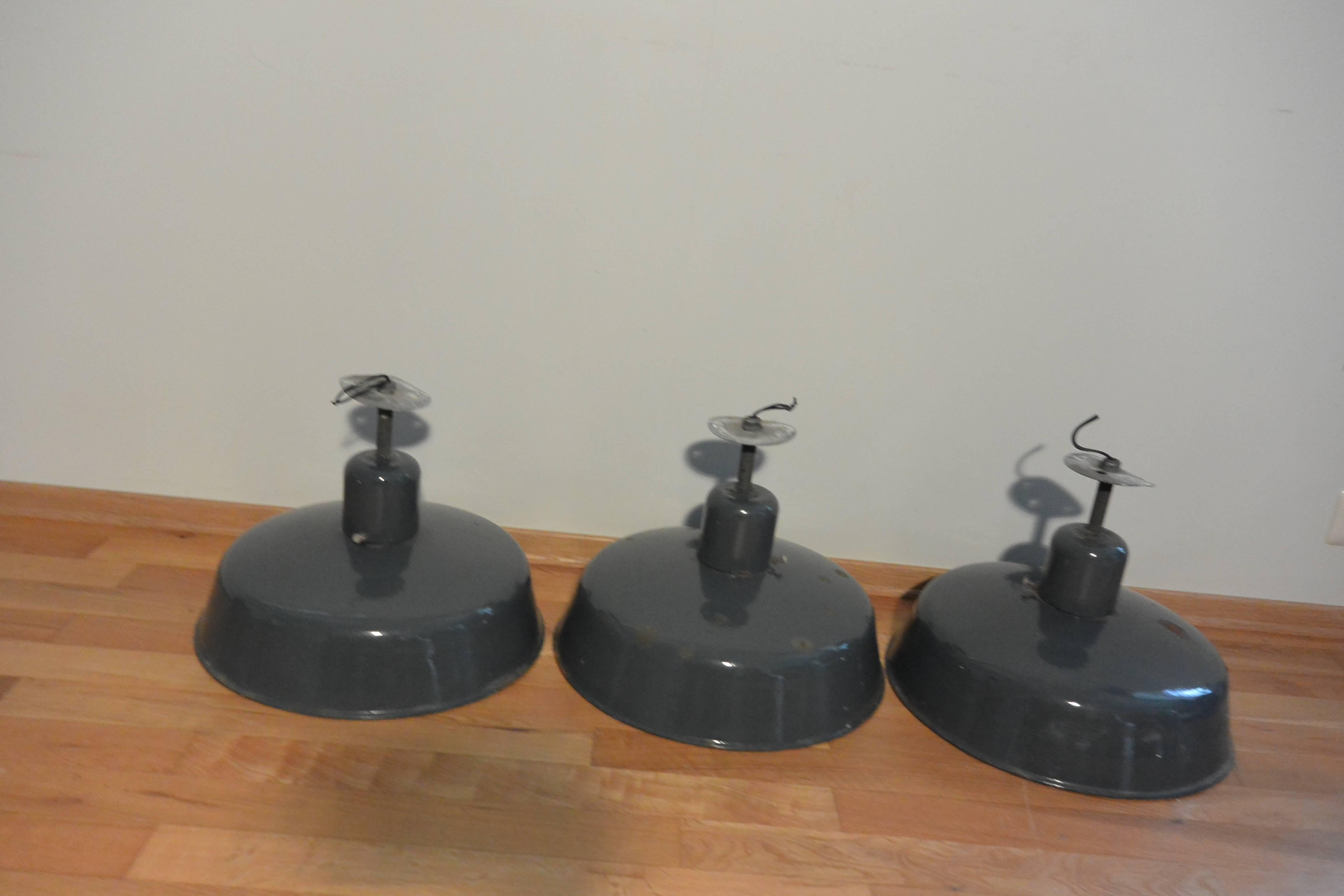 Rare 1940s Industrial Lamp Pendants from U-Boat Base, Norway 4