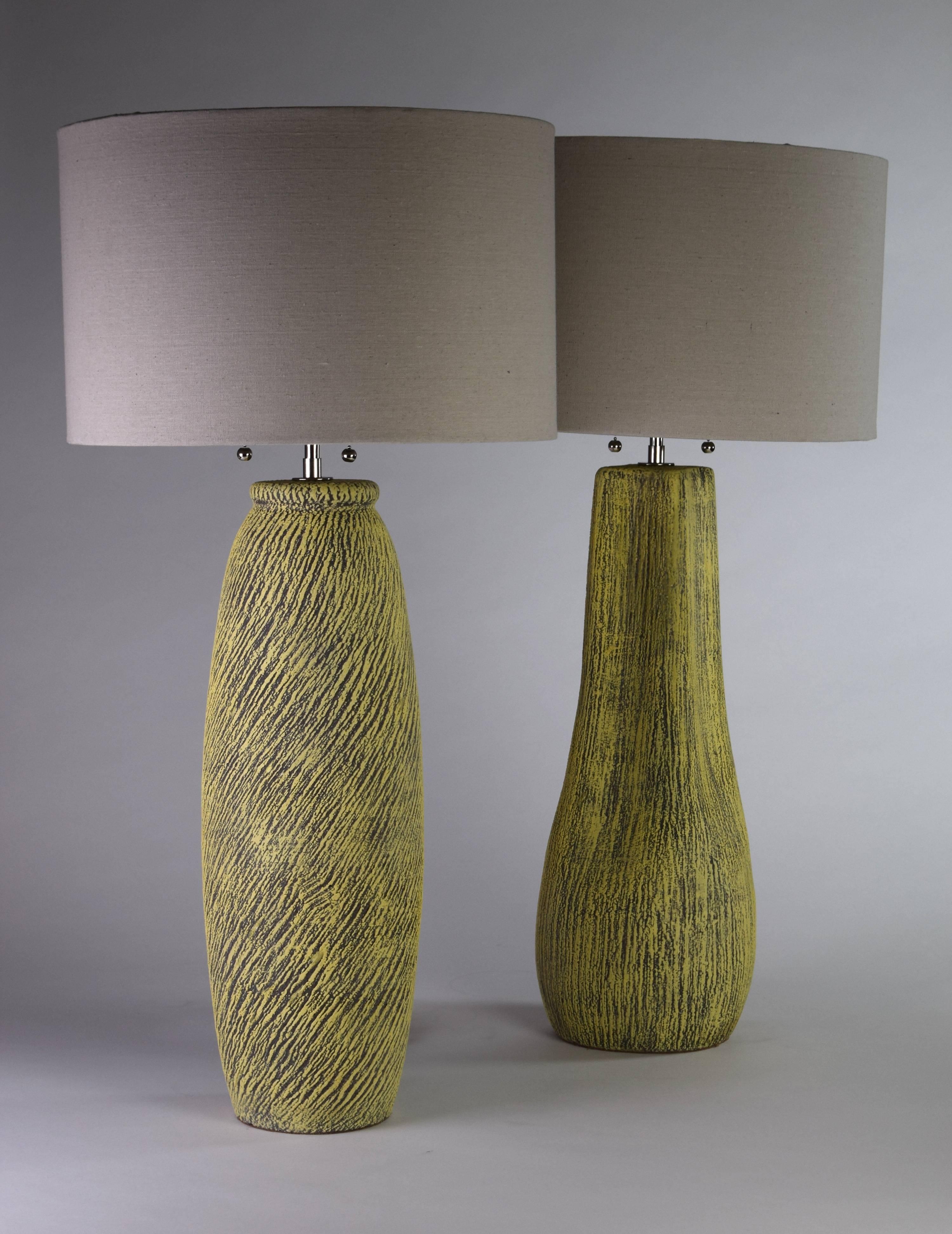 20th Century Mid-Century Modern Ceramic Pair of Lamps by Kelby