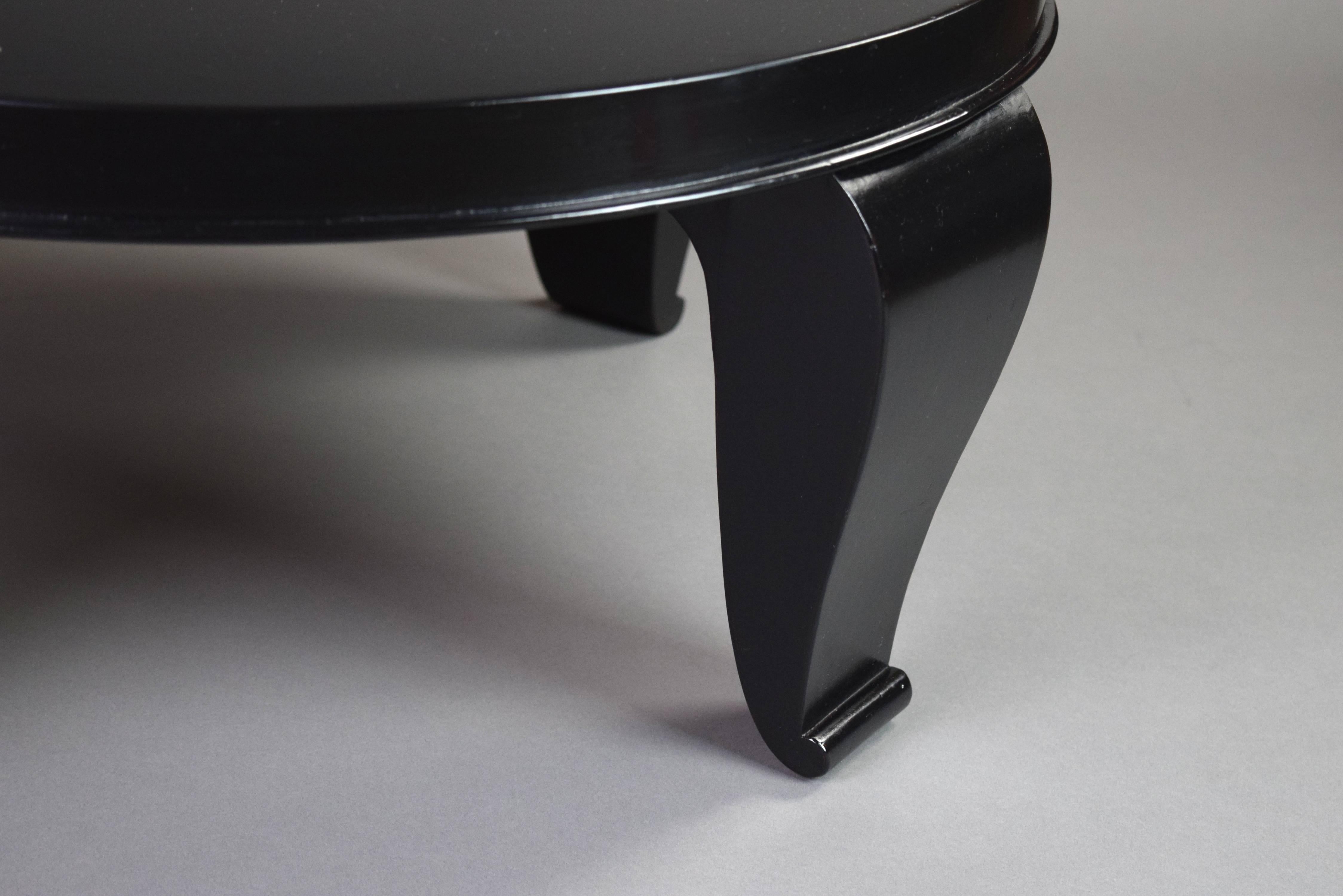 French Black Lacquer Table Attributed to Rene Prou In Good Condition For Sale In New York, NY