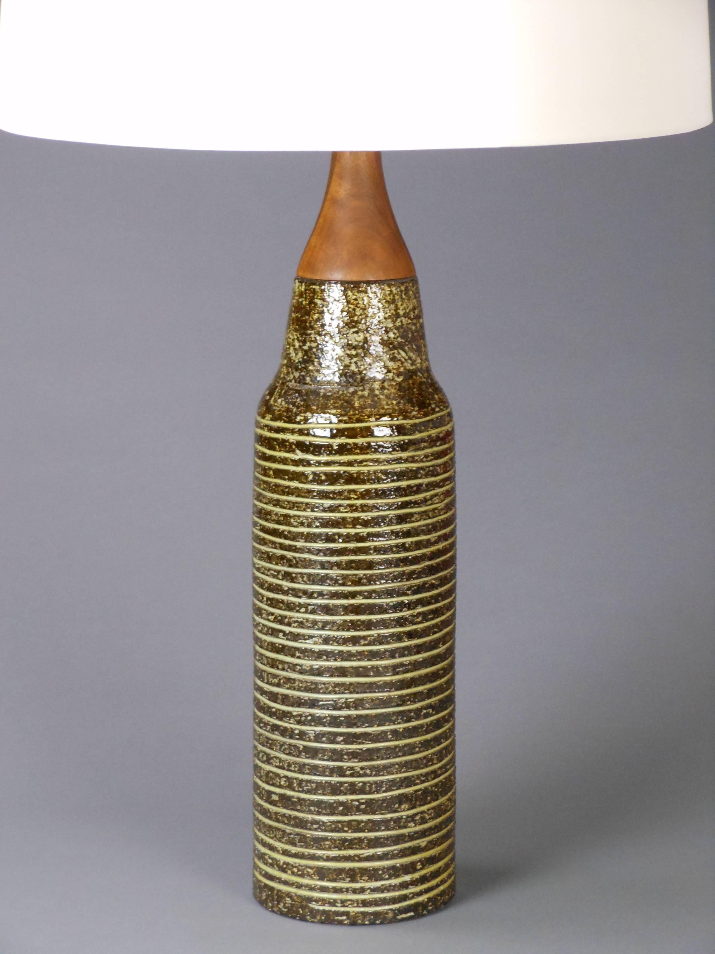 Swedish Scandinavian Modern Stoneware Lamp by Uppsala Ekeby For Sale