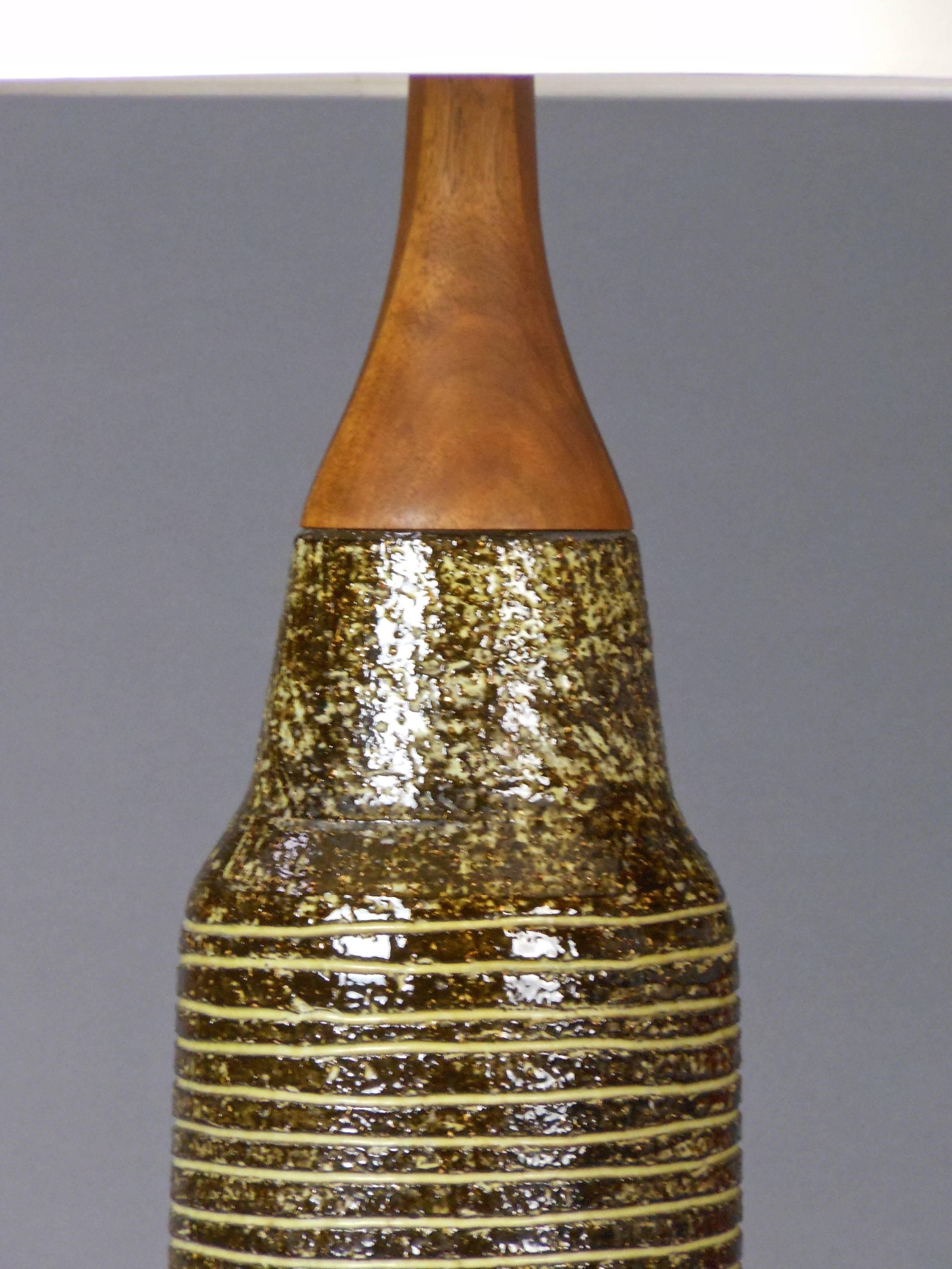 Ceramic Scandinavian Modern Stoneware Lamp by Uppsala Ekeby For Sale