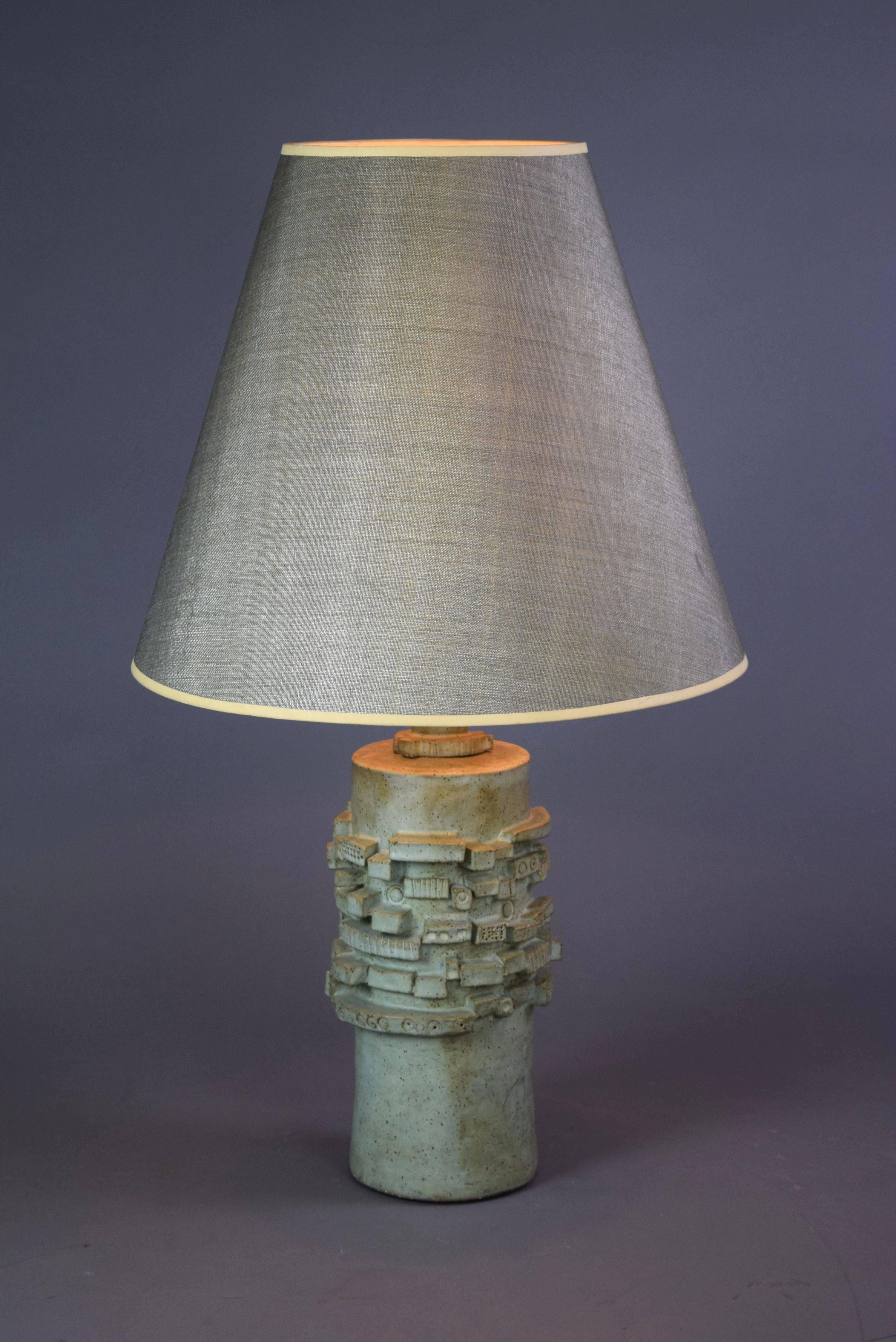 Mid-Century Modern 1970s Abstract Ceramic Lamp For Sale