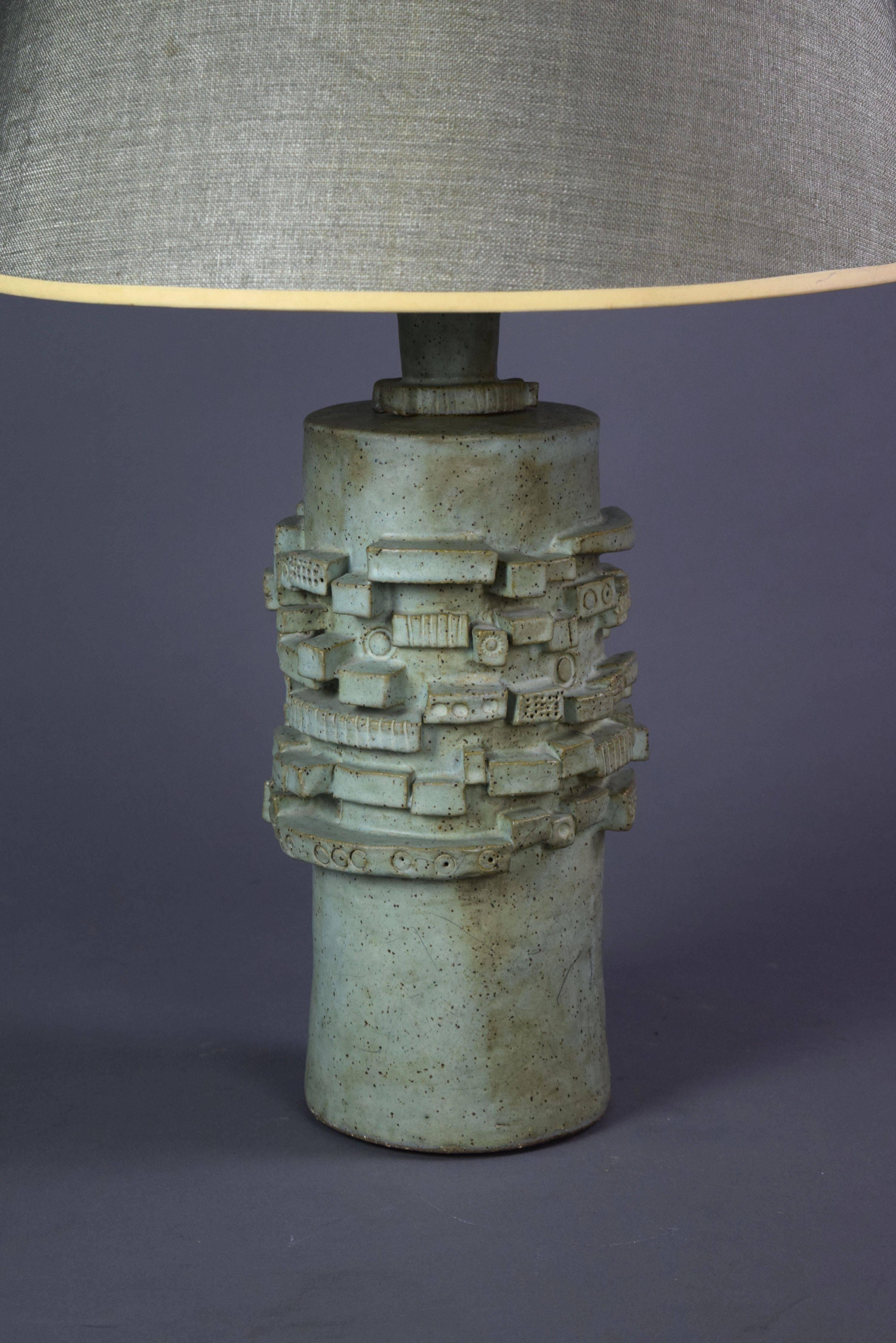 Late 20th Century 1970s Abstract Ceramic Lamp For Sale