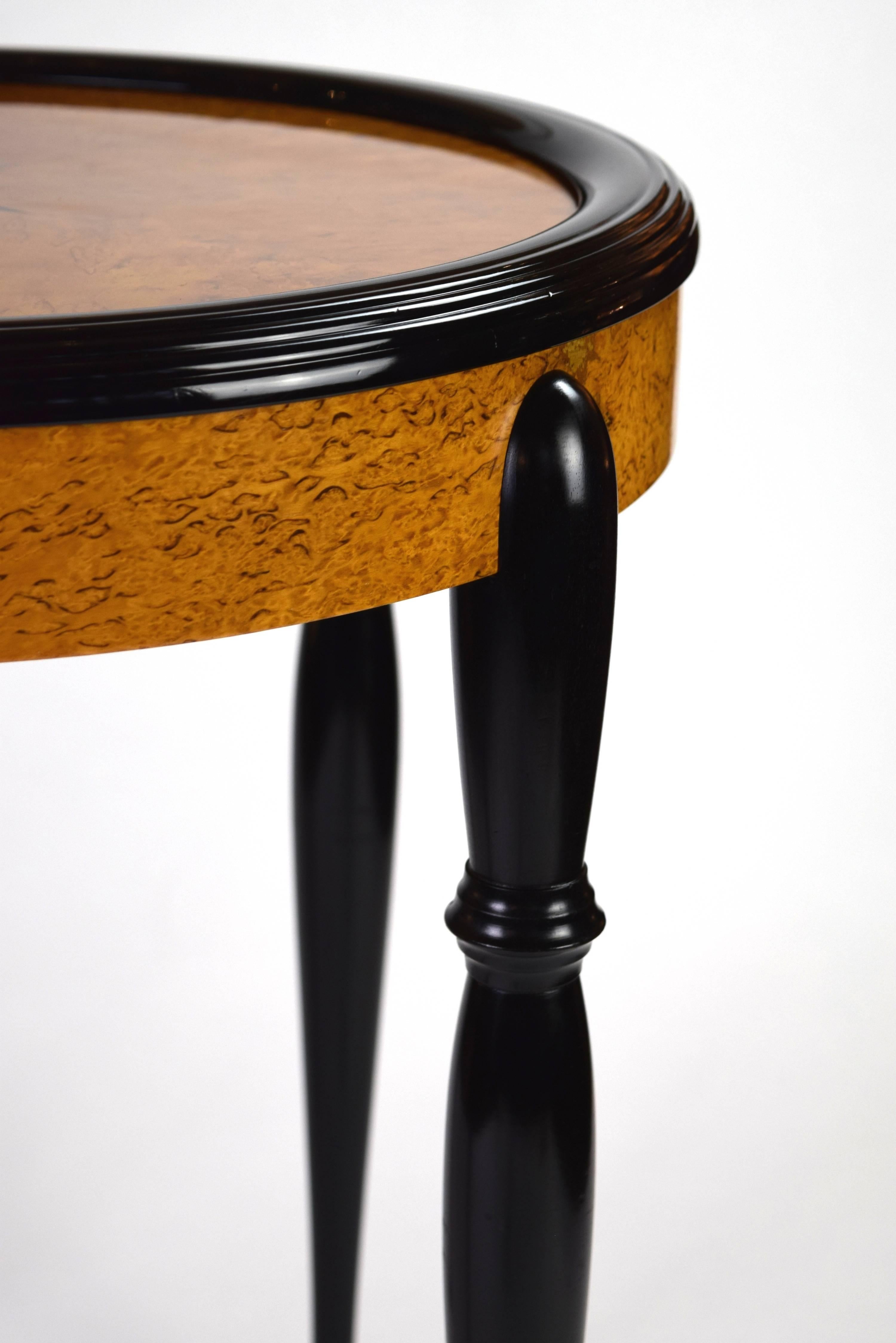 Mid-20th Century Swedish Grace Period Ebonized and Birch Table For Sale