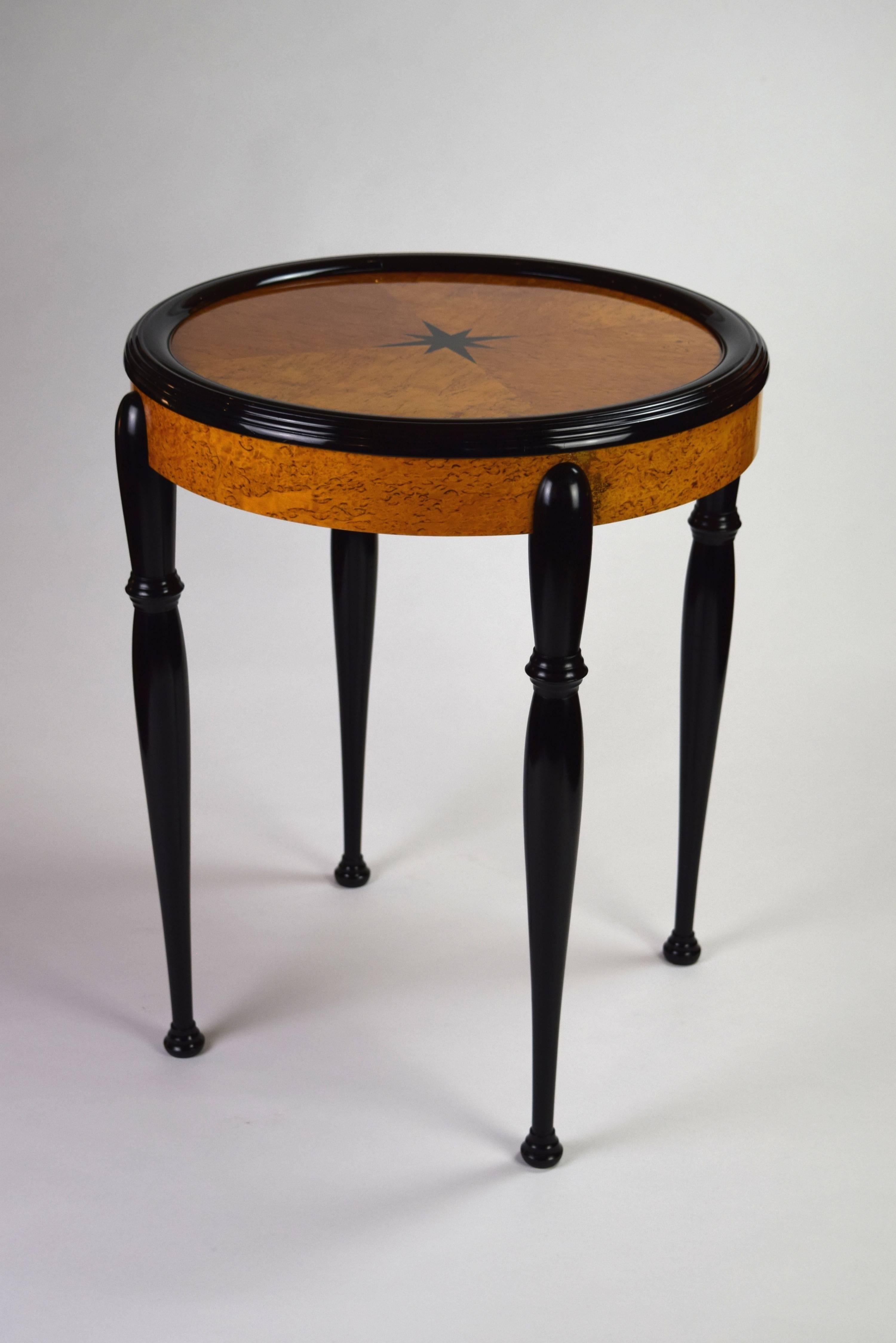 Swedish Grace Period Ebonized and Birch Table For Sale 1