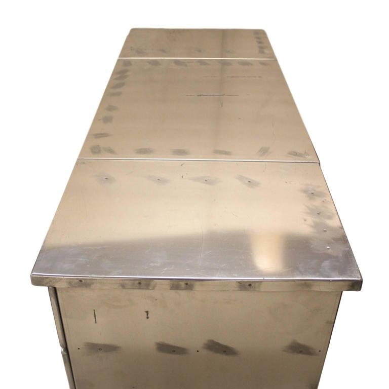 Vintage Industrial MidCentury Modern Aluminum Folding Desk at 1stDibs