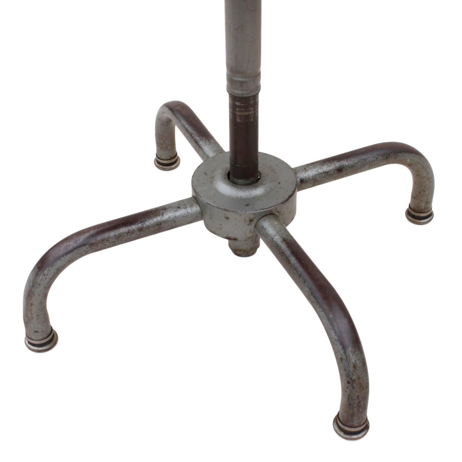 American Vintage Industrial Ajustrite Adjustable Metal & Bentwood Drafting Artist's Stool