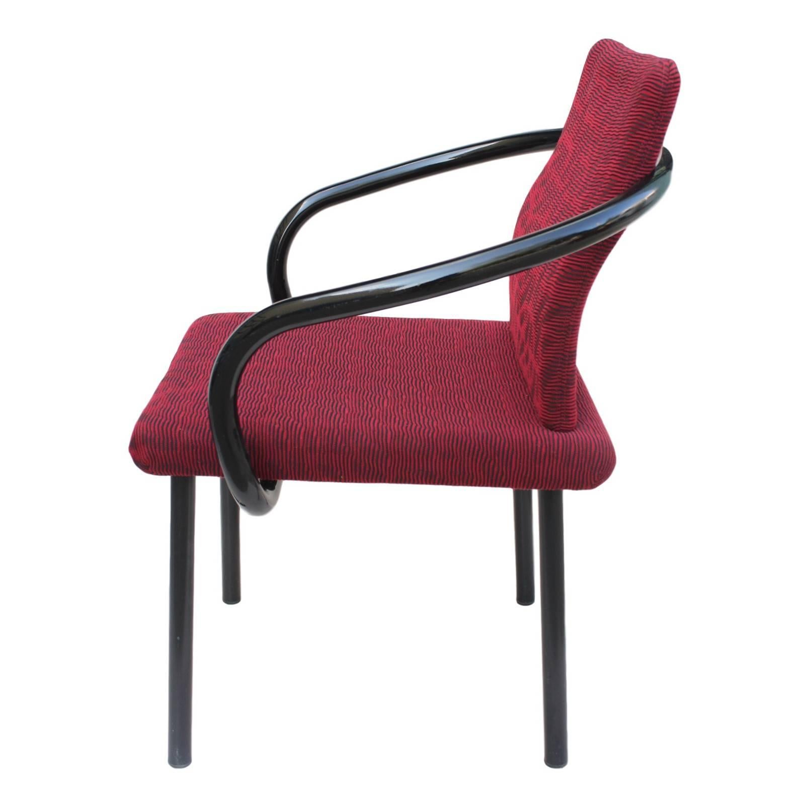 Pair of 1980s Ettore Sottsass Mandarin Side Chairs for Knoll In Good Condition In Lafayette, IN