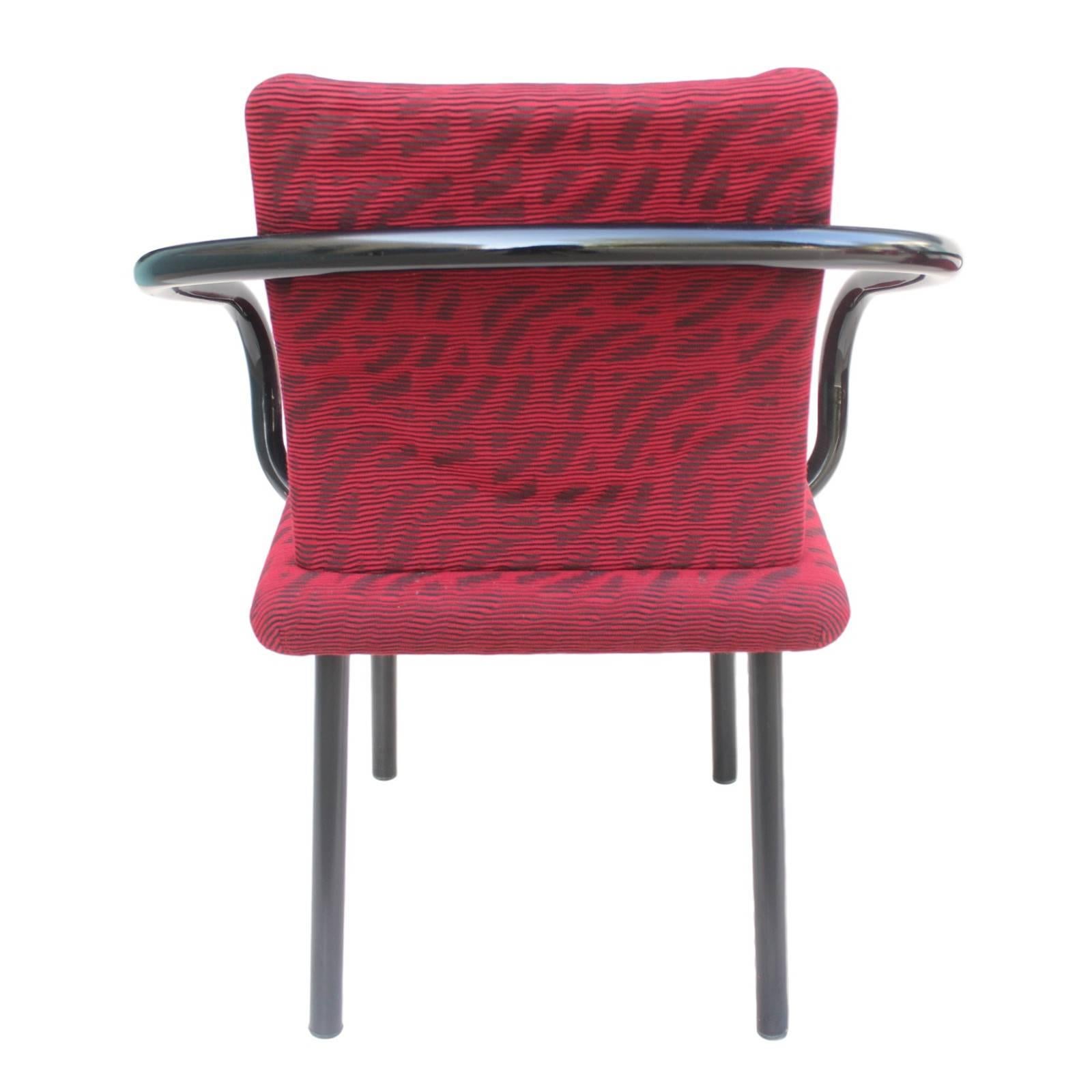 Steel Pair of 1980s Ettore Sottsass Mandarin Side Chairs for Knoll For Sale