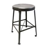 Vintage 1940's Industrial Green Metal Truss Drafting Stool