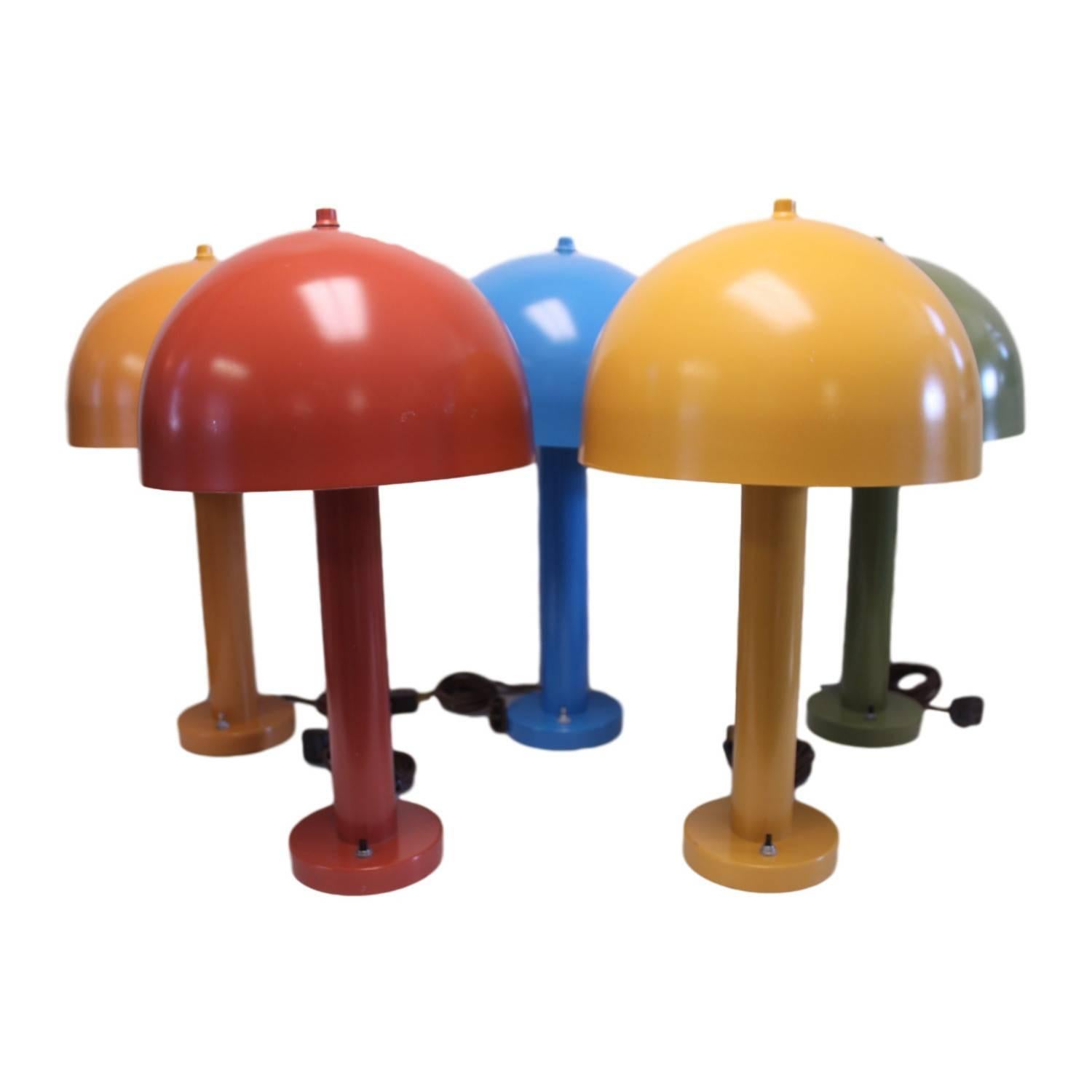 Rare Vintage 1960s Nessen Mushroom Lamps