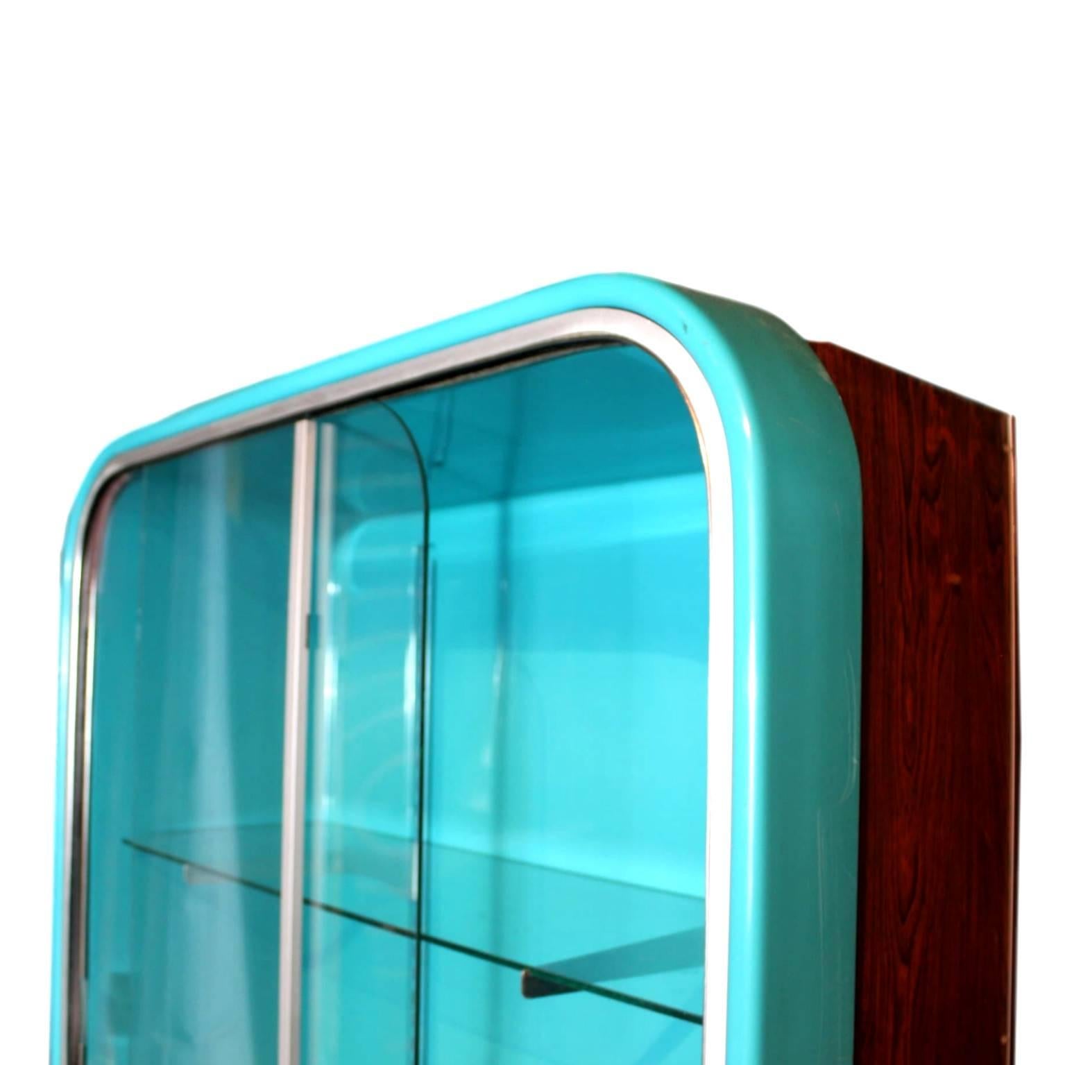 Vintage 1960s Mid-Century Modern General Motors Dealership Parts Display Case In Good Condition In Lafayette, IN