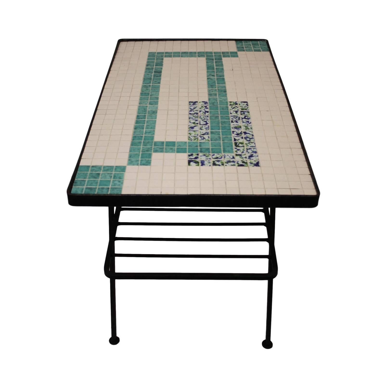 vintage tile top coffee table
