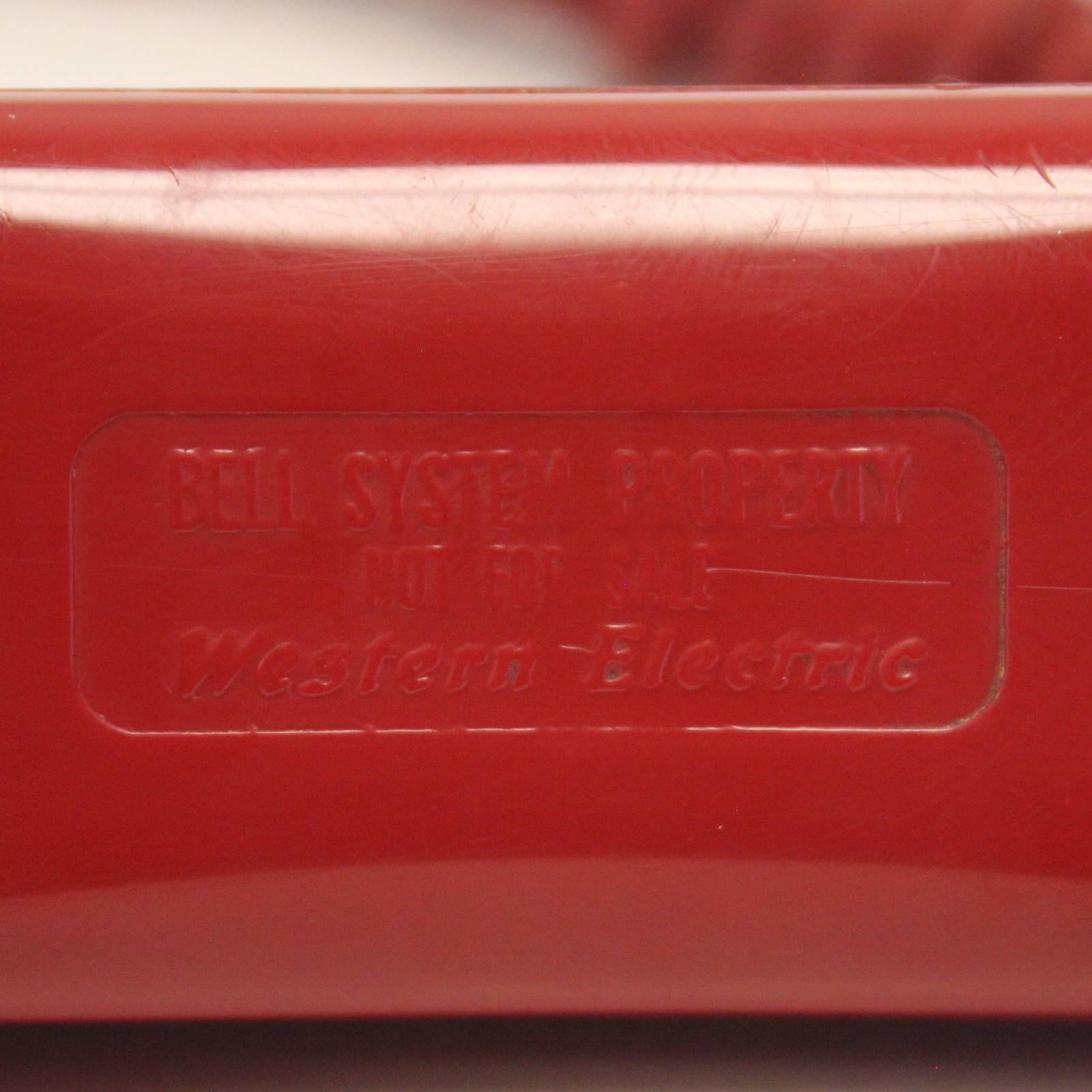 Late 20th Century Vintage Mid-Century Modern Red Western Electric Desktop Telephone, 1970s