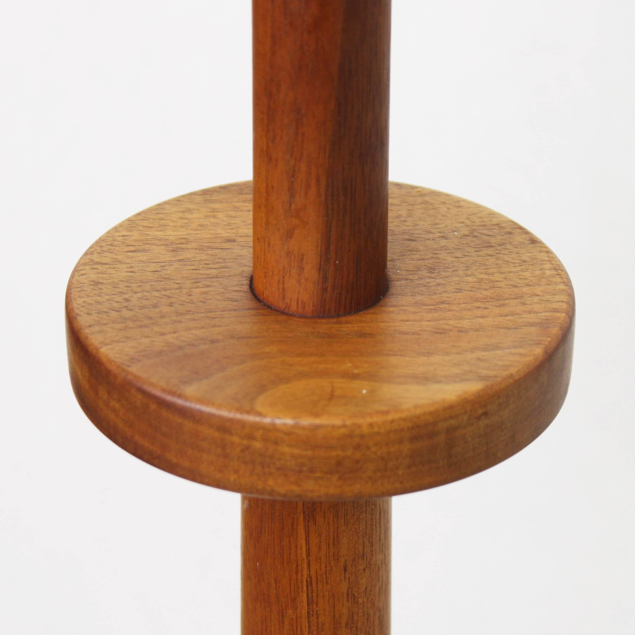 North American Vintage Mid-Century Modern Walnut & Ceramic Floor Lamp by Martz Marshall Studios