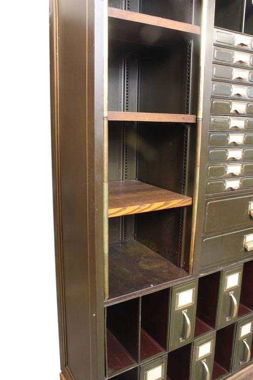 ReImagined 1920s Industrial Steel Courthouse File Wall Unit at
