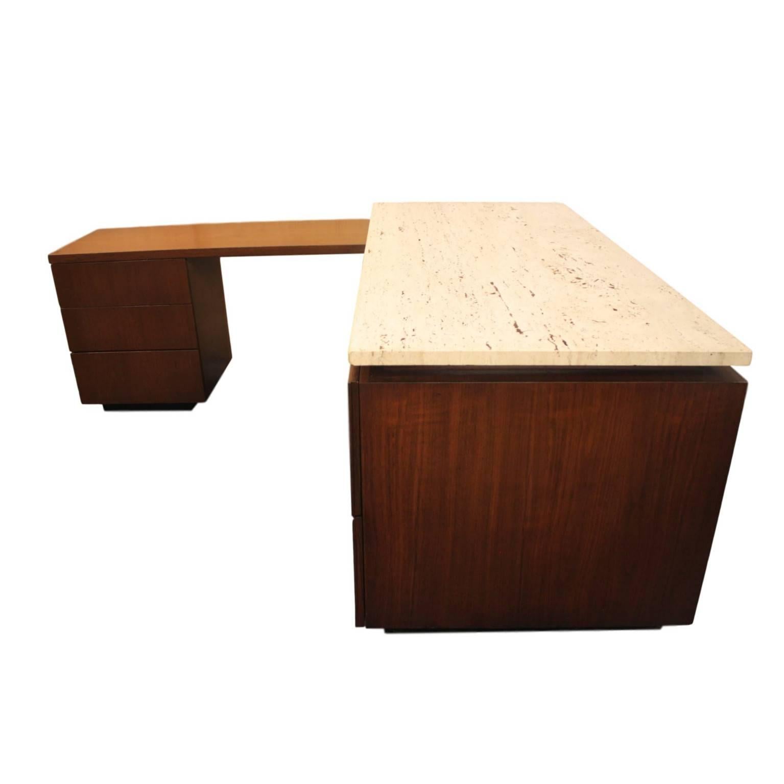 North American Mid-Century Modern Terrazzo Top Executive Desk from Playboy Offices in Chicago