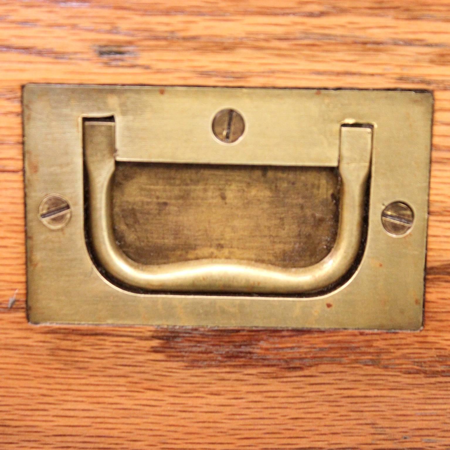 Brass Vintage 1940s Industrial Machinist's Cabinet Maple Butcher Block Kitchen Island