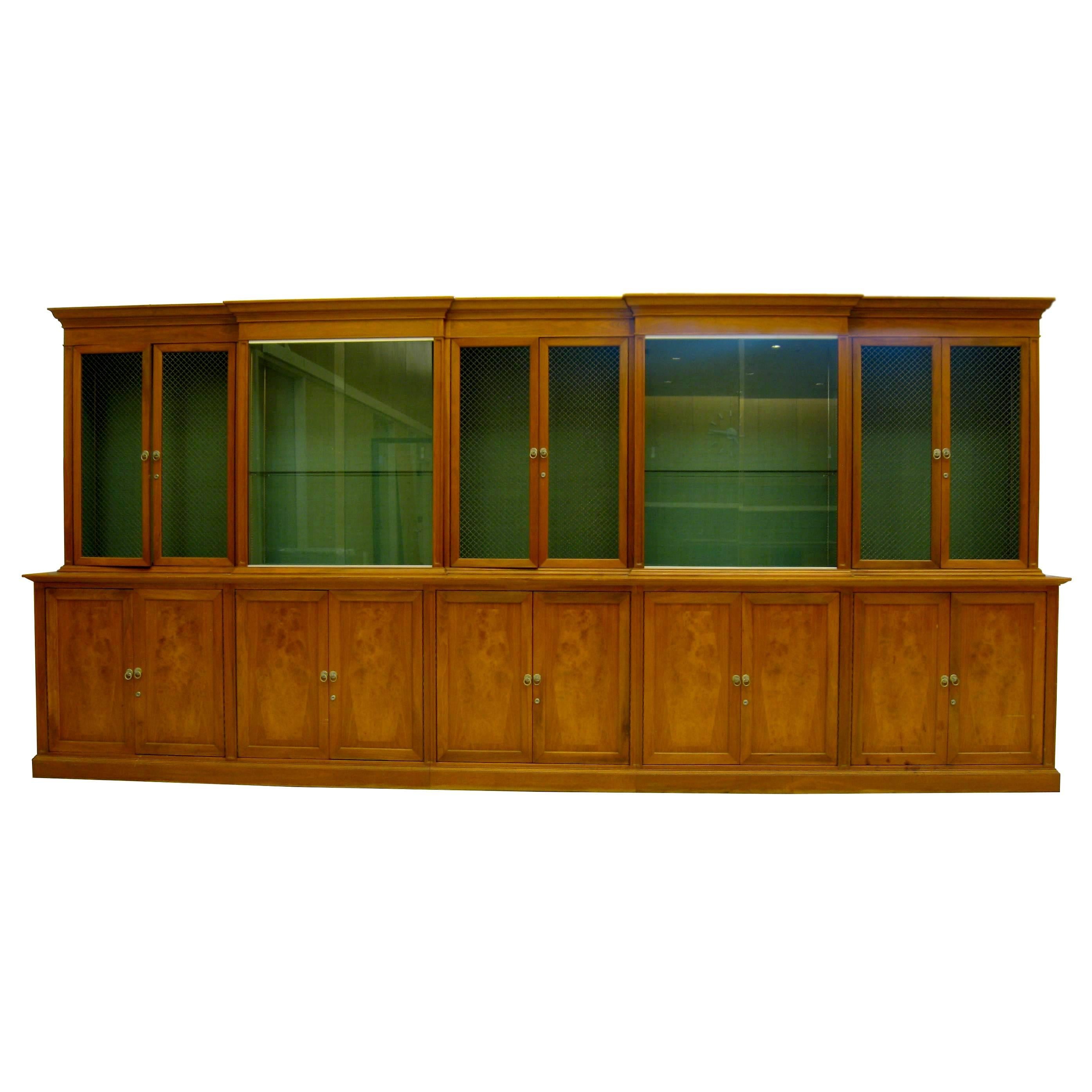 American Classical Pair of Spectacular Mid-Century Classical Romweber Walnut Bookcases Wall Units 