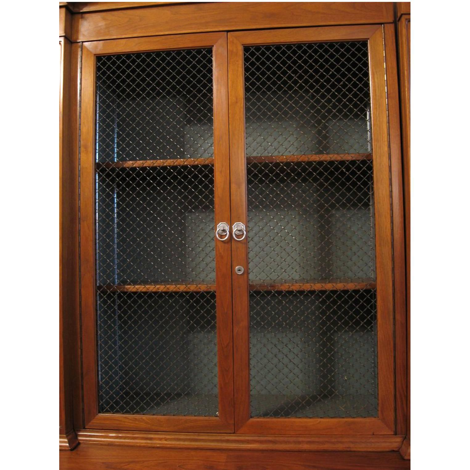 Pair of Spectacular Mid-Century Classical Romweber Walnut Bookcases Wall Units  In Good Condition In Lafayette, IN