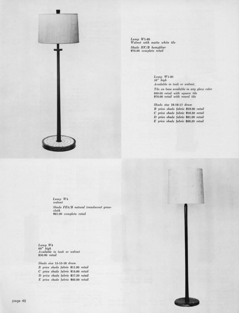 Vintage Mid-Century Modern Model W-4 Walnut Floor Lamp by Martz Marshall Studios 4