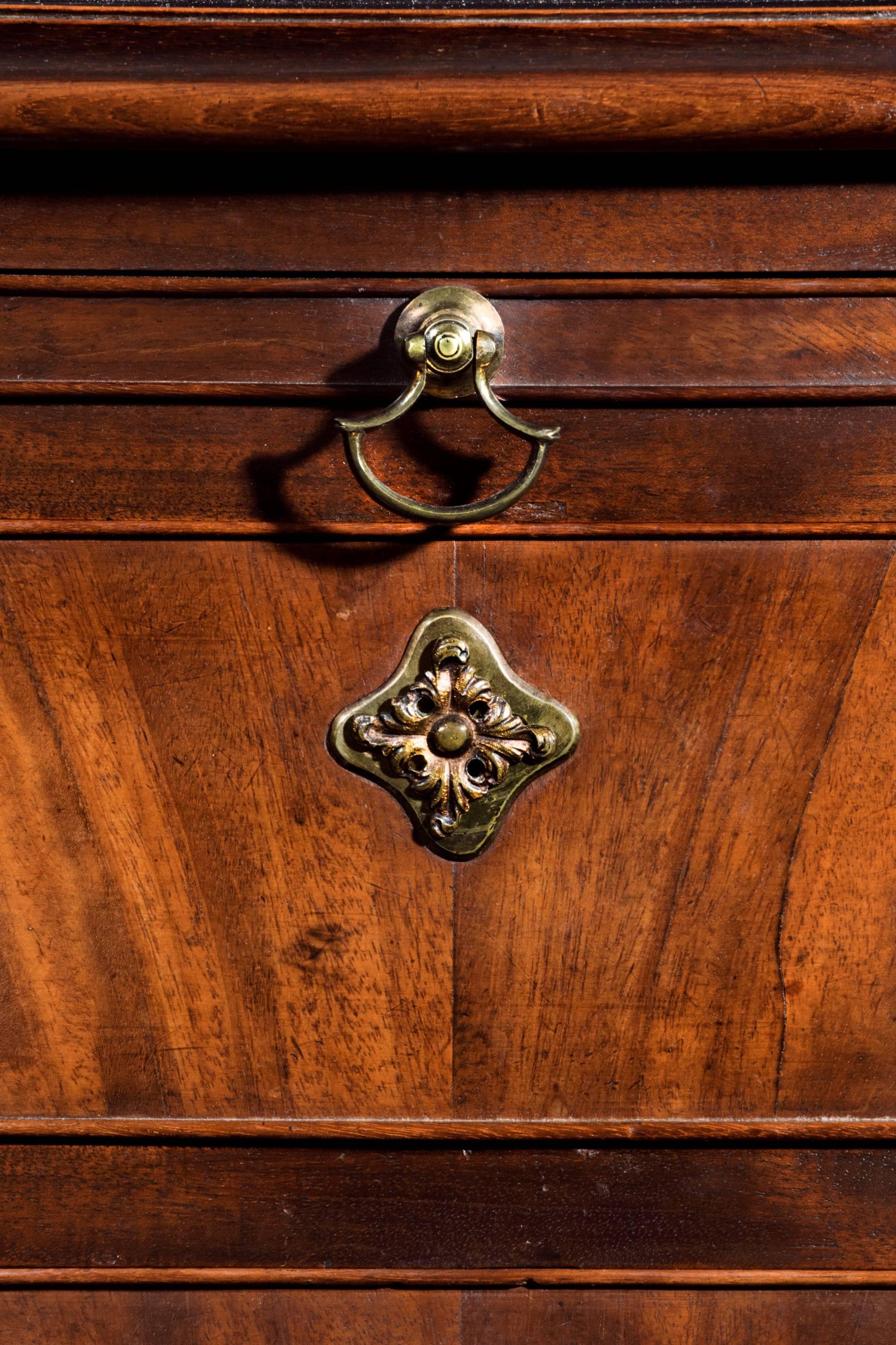 18th Century Chippendale Period Mahogany Serpentine Commode Chest For Sale