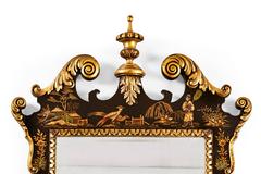 Baroque style Gilded and Black Japanned Mirror, 20th century