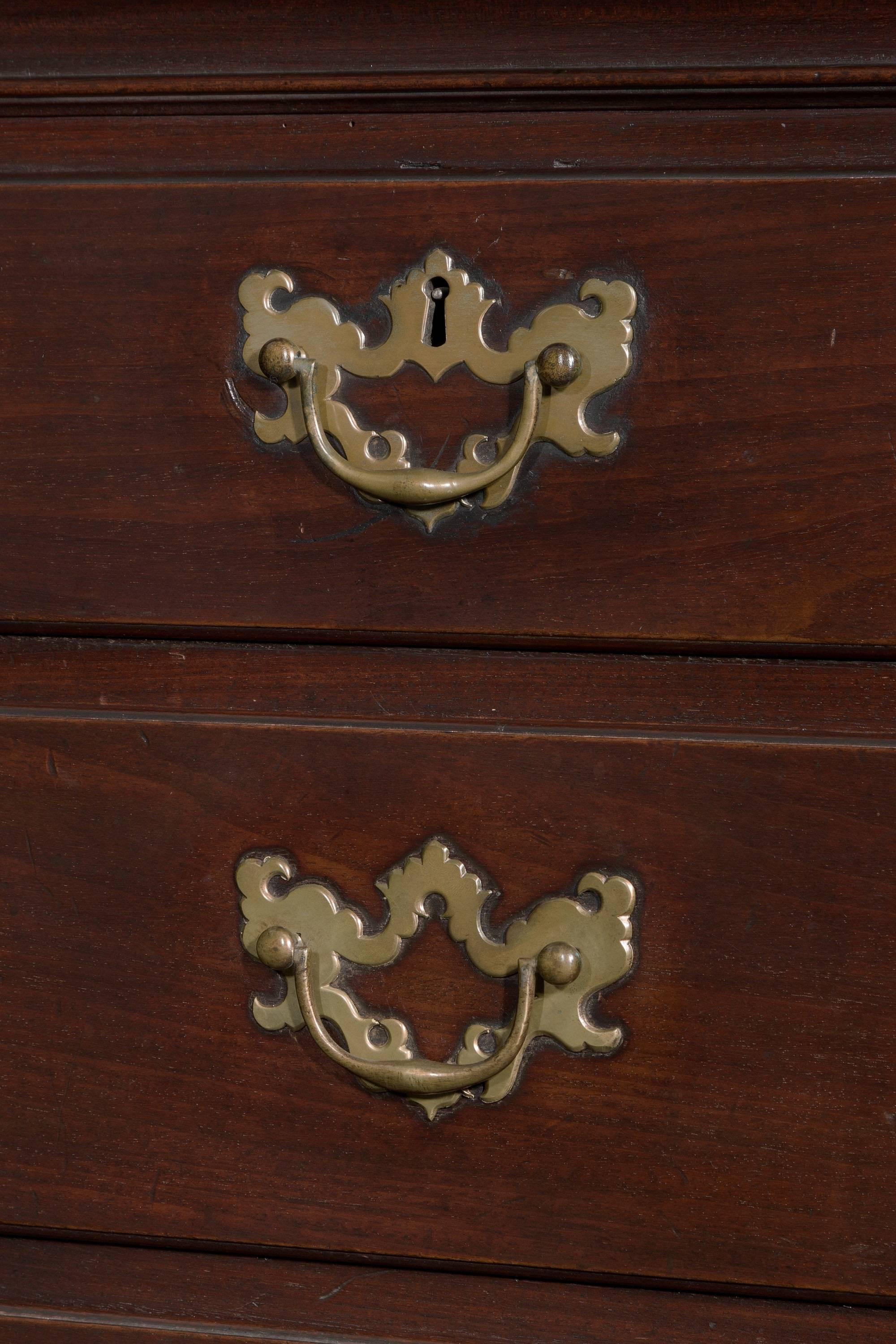 George II Mid 18th Century Mahogany Tallboy Chest with Rococo Mounts For Sale