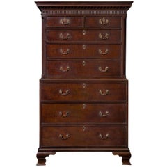 George II Mahogany Secretaire Chest-on-Chest.