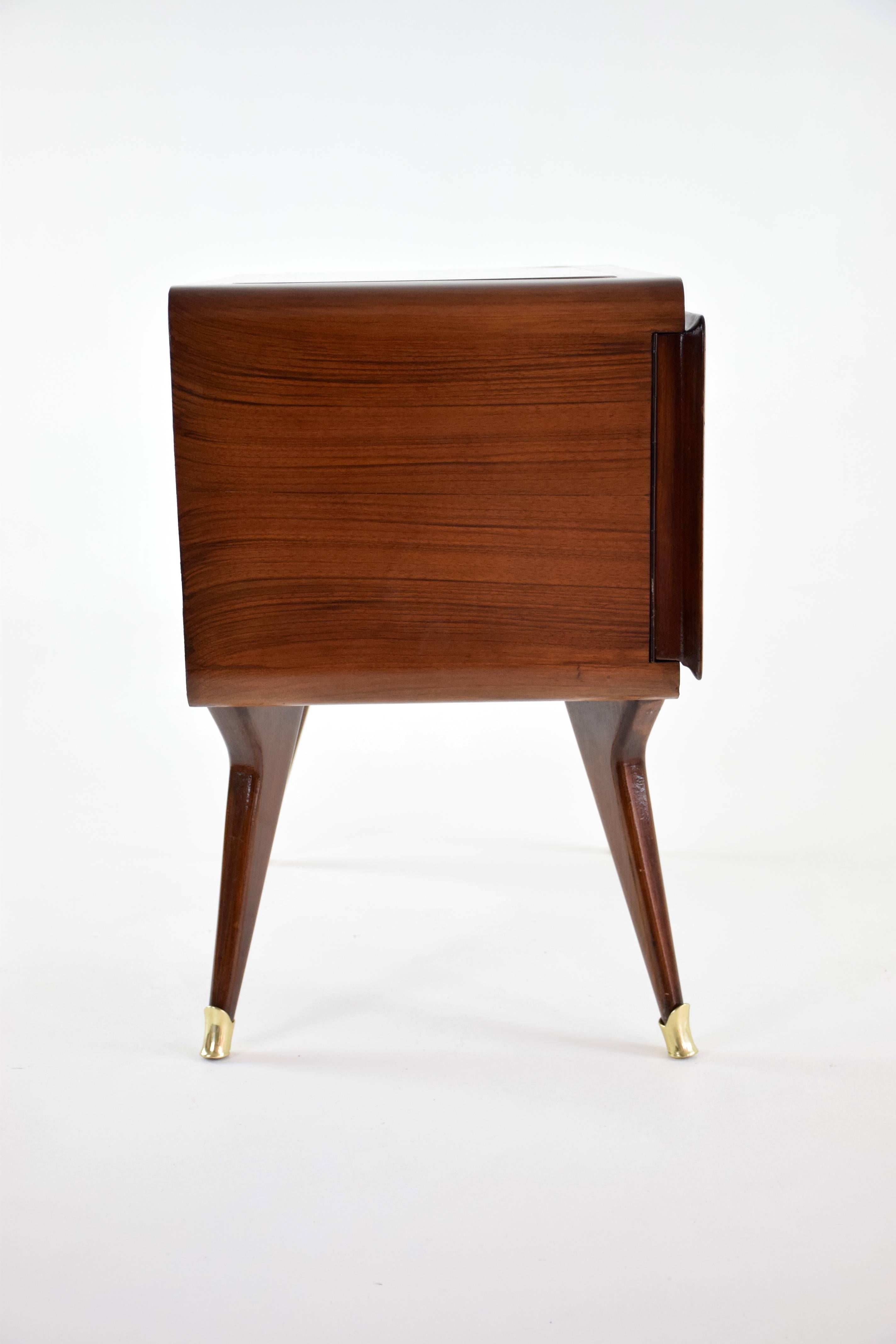 Mid-20th Century 20th Century Pair of Italian Rosewood Nightstands