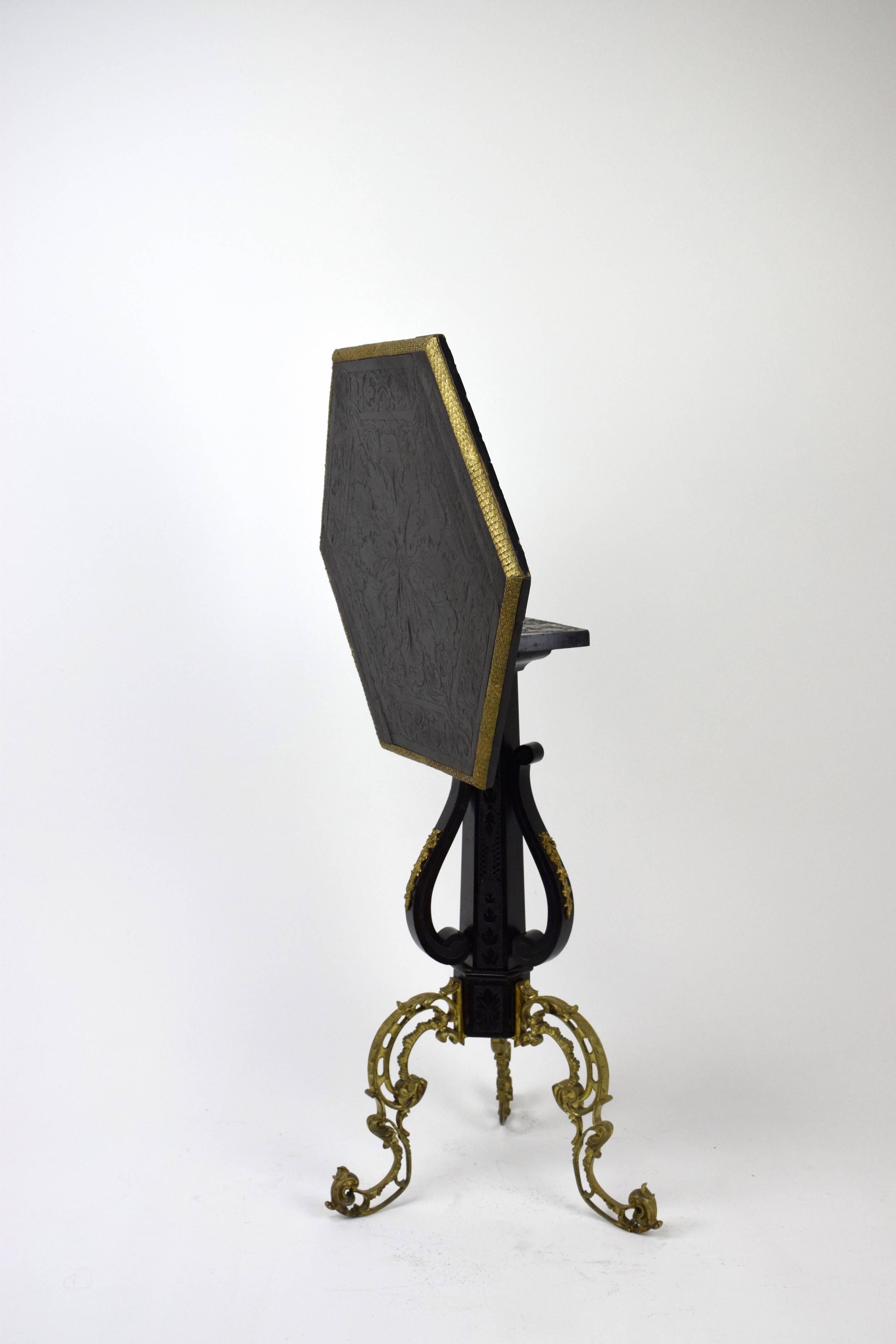French Antique Napoleon III Folding Pedestal Table 1
