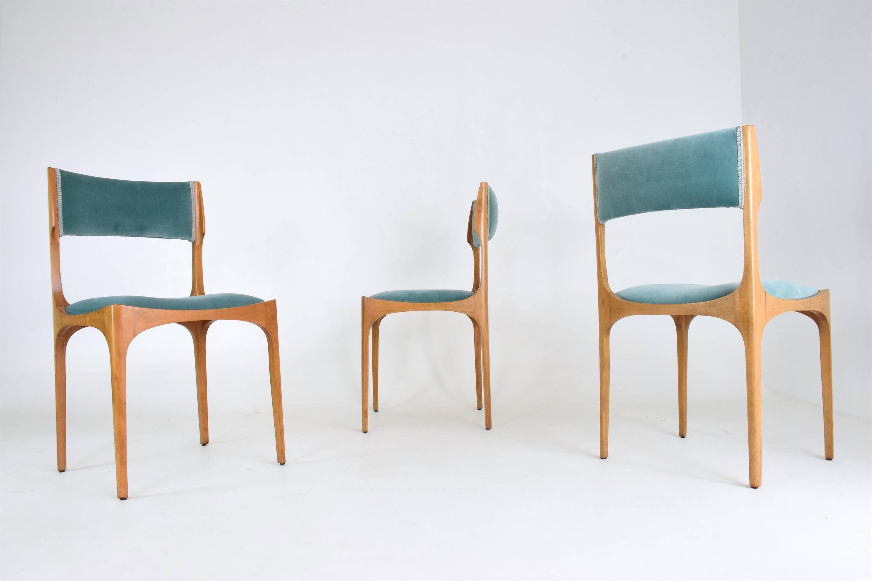 Mid-Century Modern Mid-Century Giuseppe Gibelli Dining Chairs, Set of Six