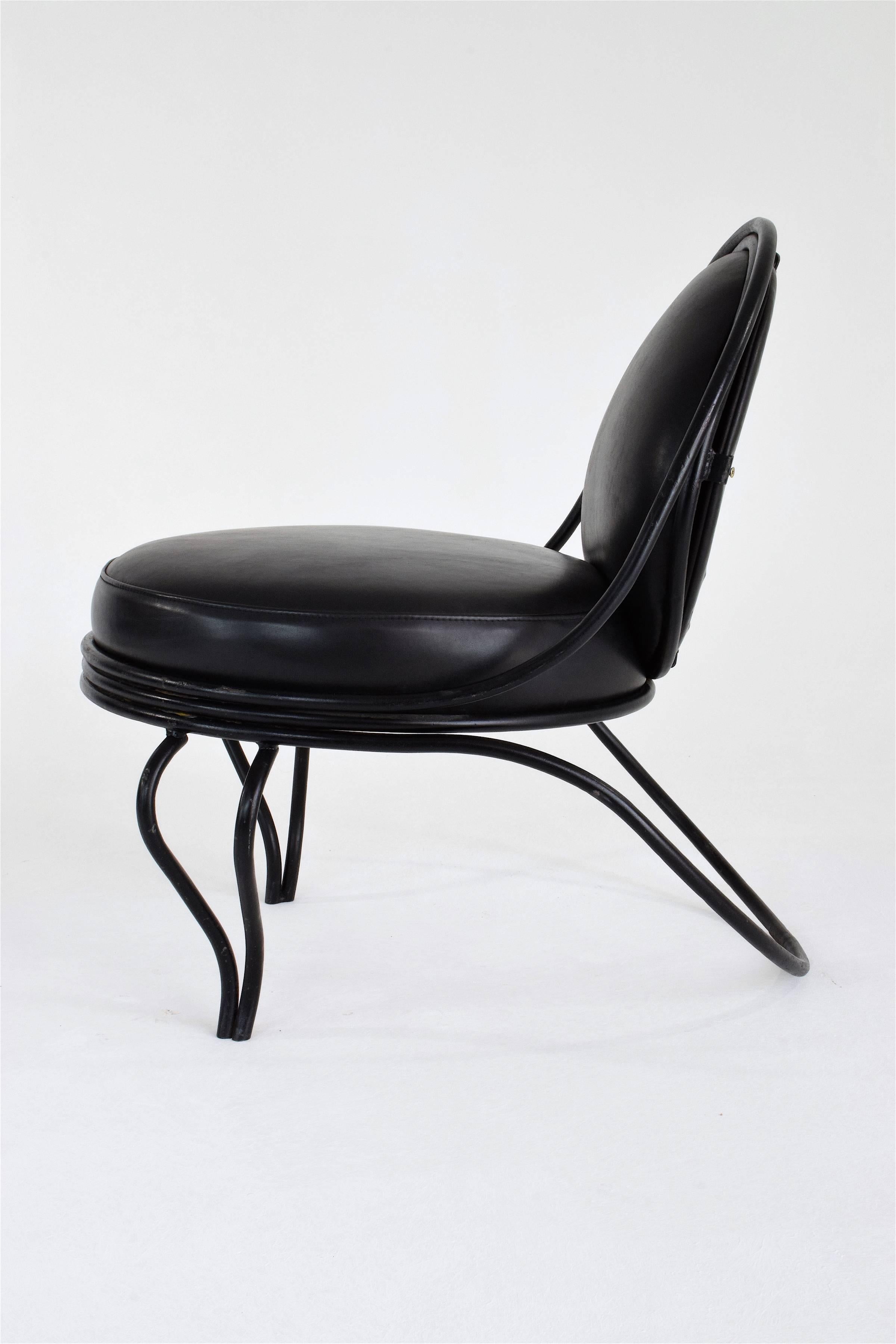Lacquered Rare Midcentury Copacabana Chair by Mathieu Matégot, 1955 For Sale