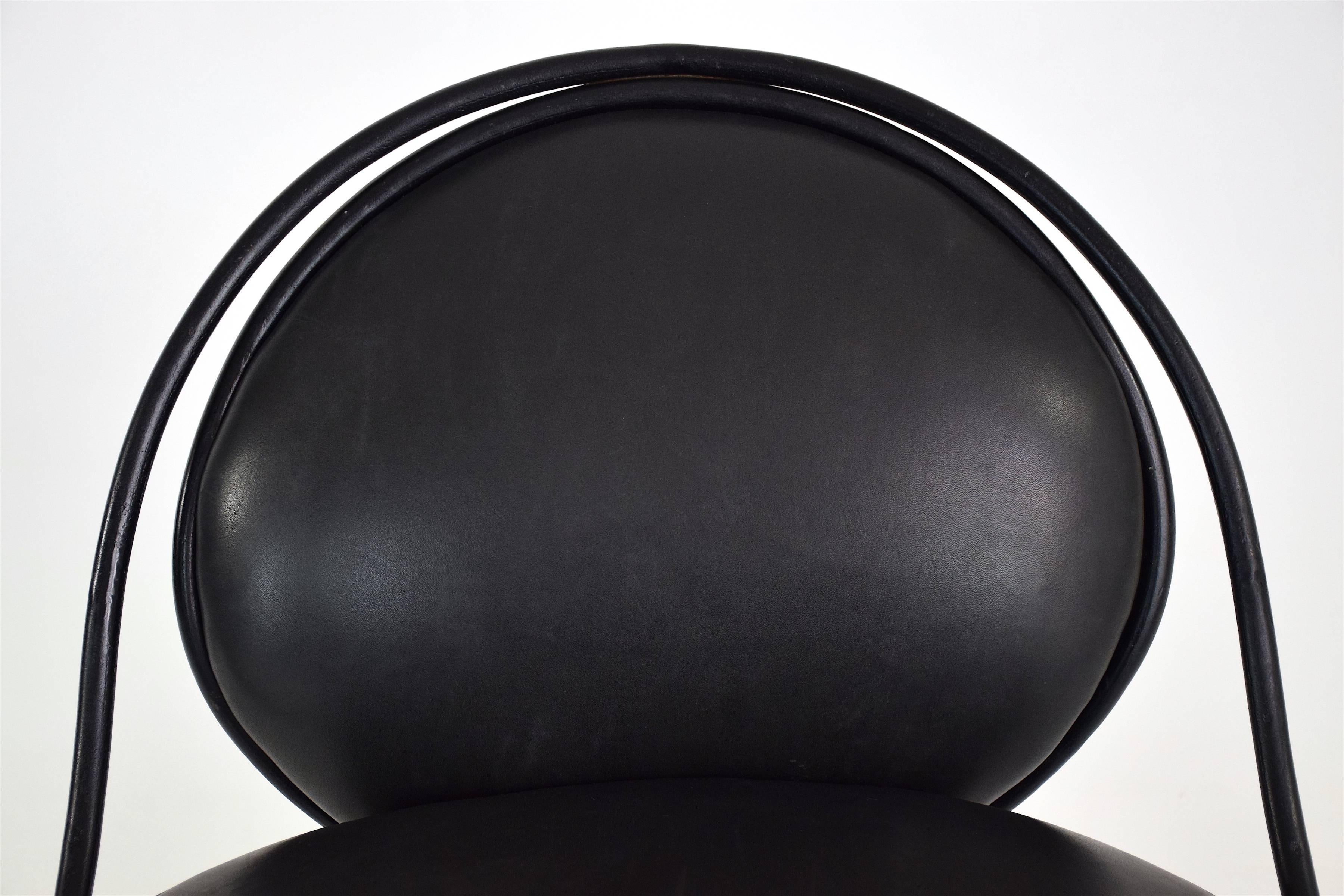 Leather Rare Midcentury Copacabana Chair by Mathieu Matégot, 1955 For Sale
