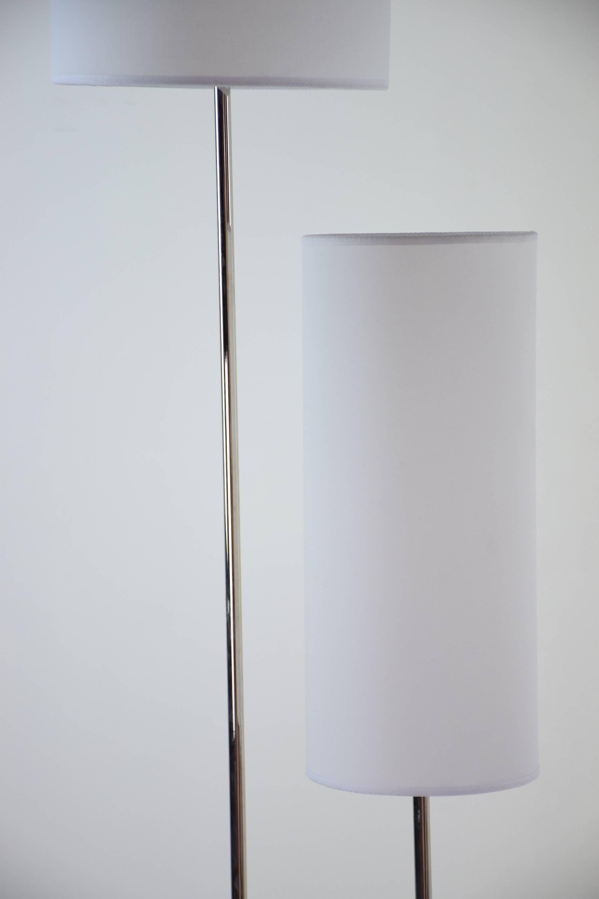 Stainless Steel Mid-Century Floor Lamp by Maison Arlus, France