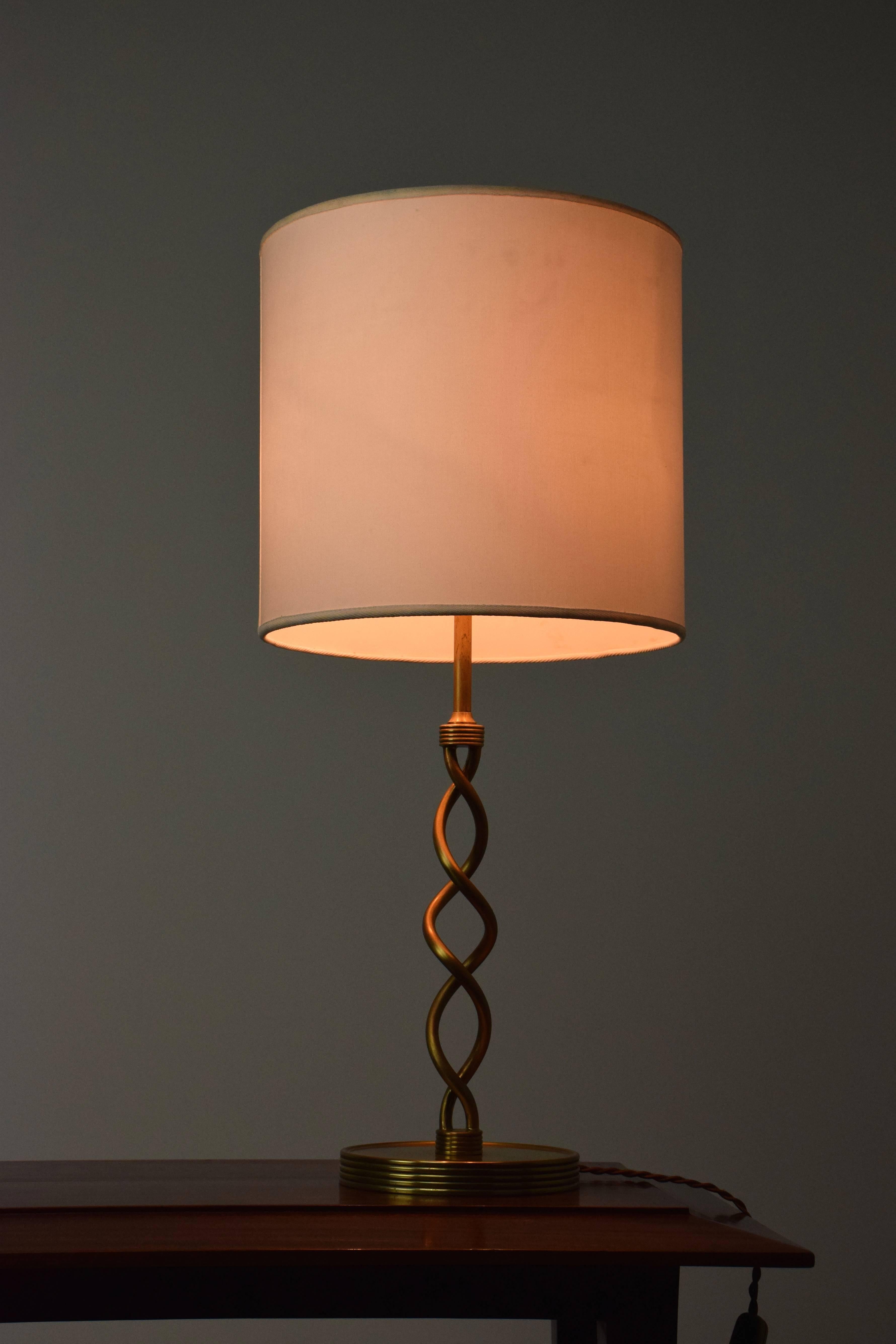 French Mid-Century Brass Table Lamp 1