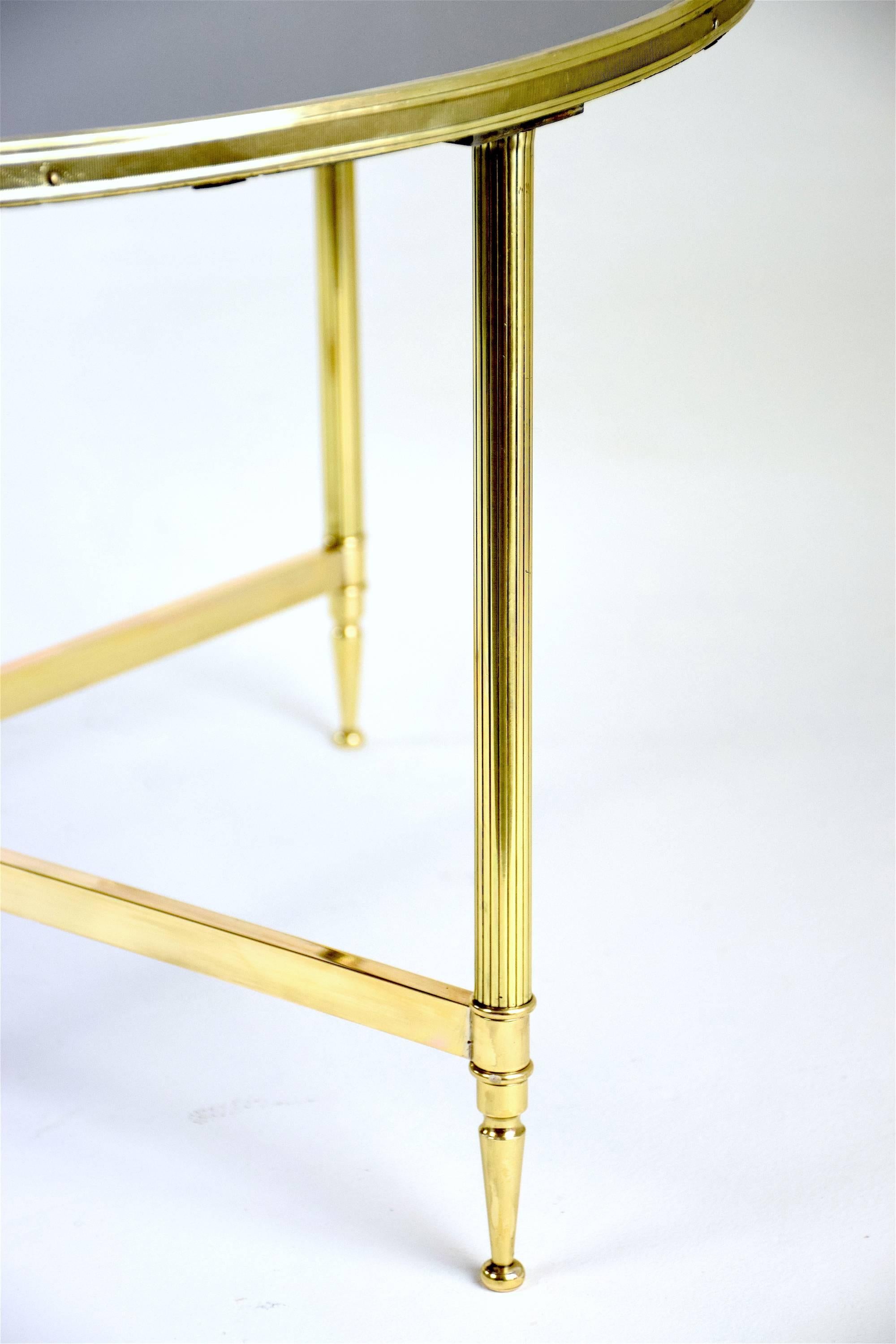 French Brass Midcentury Coffee Table Attributed to Maison Jansen, 1970s 2