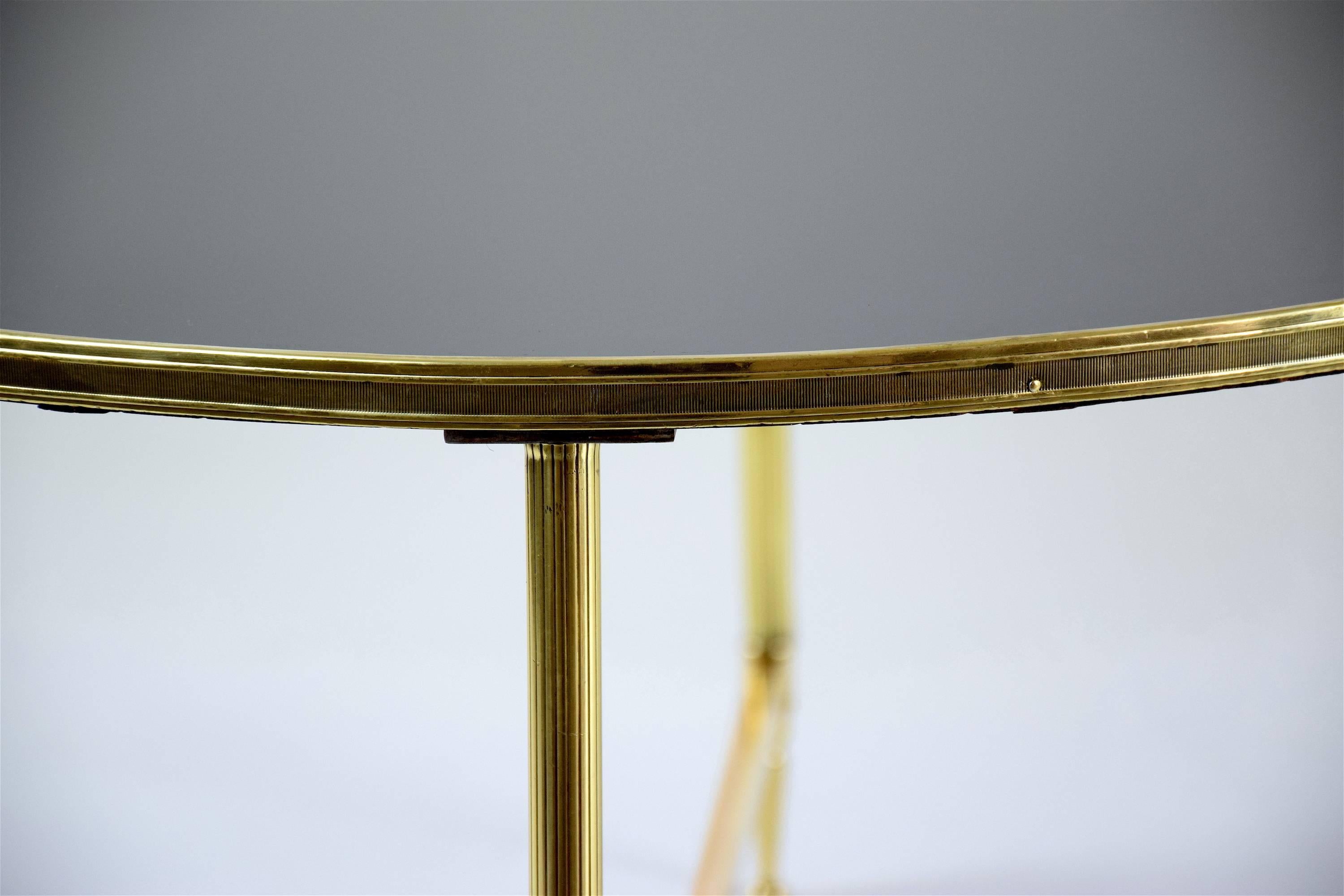 French Brass Midcentury Coffee Table Attributed to Maison Jansen, 1970s 3